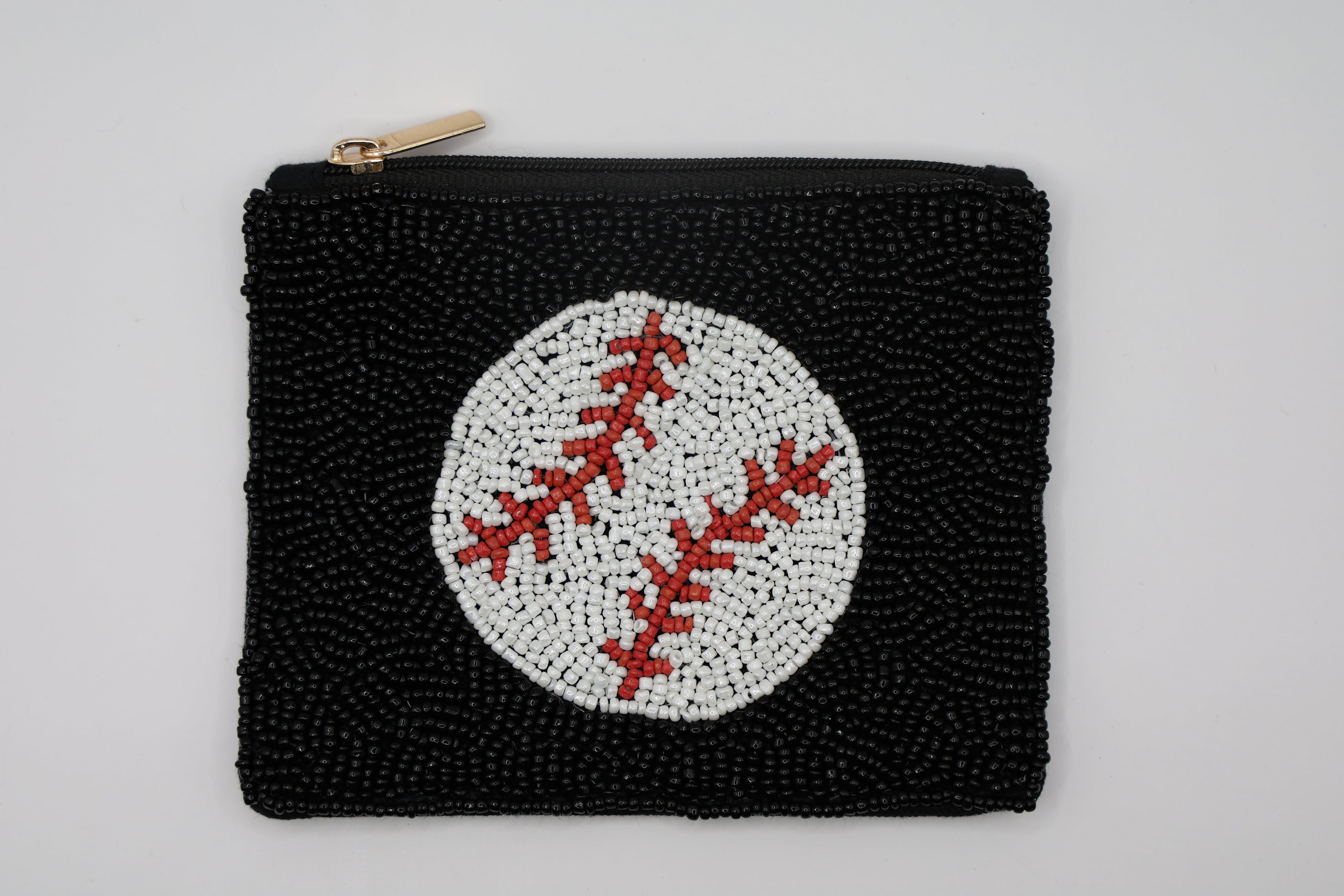 Baseball Beaded Coin Pouch