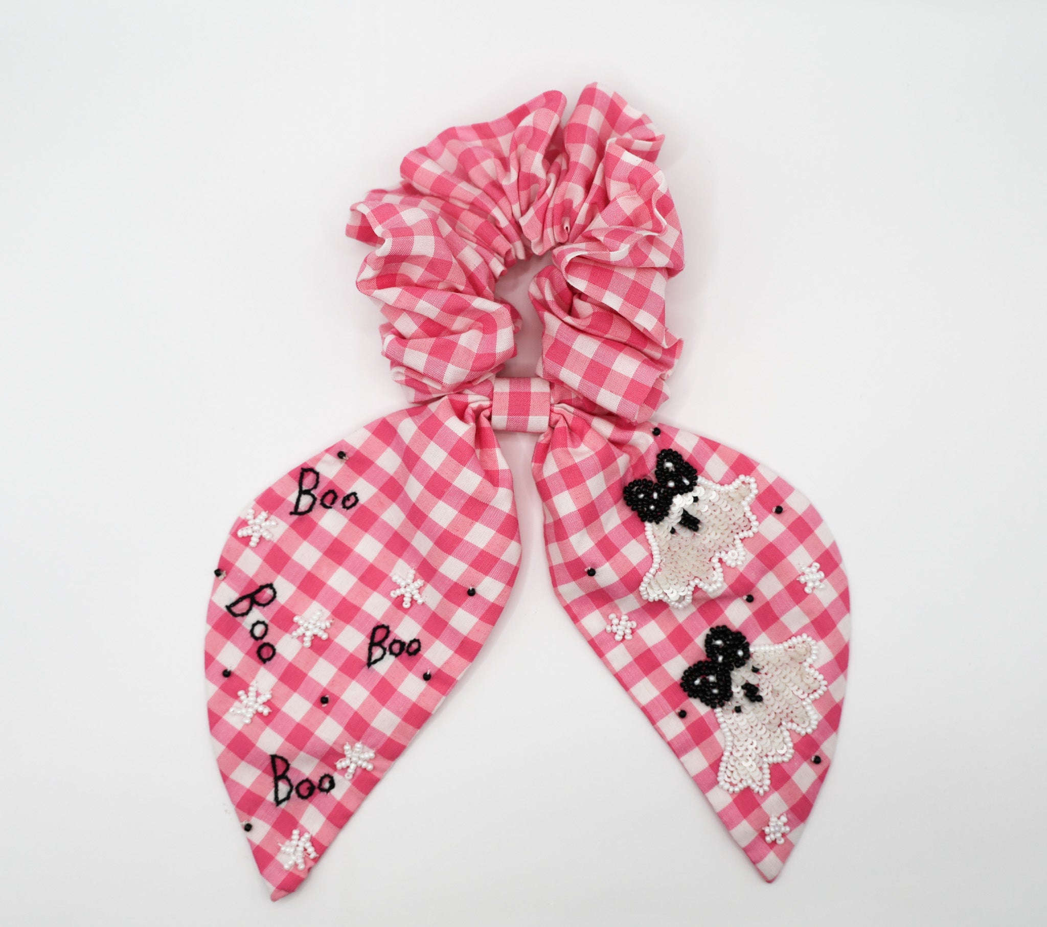 Ghosty Pink Gingham Scrunchie