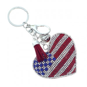 Crystal Keychain American Heart