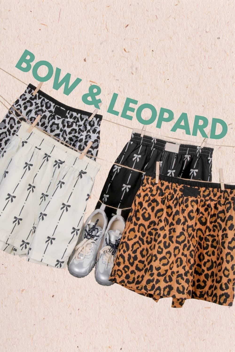 NP70904 Leopard & Bow Printed Boxer Shorts