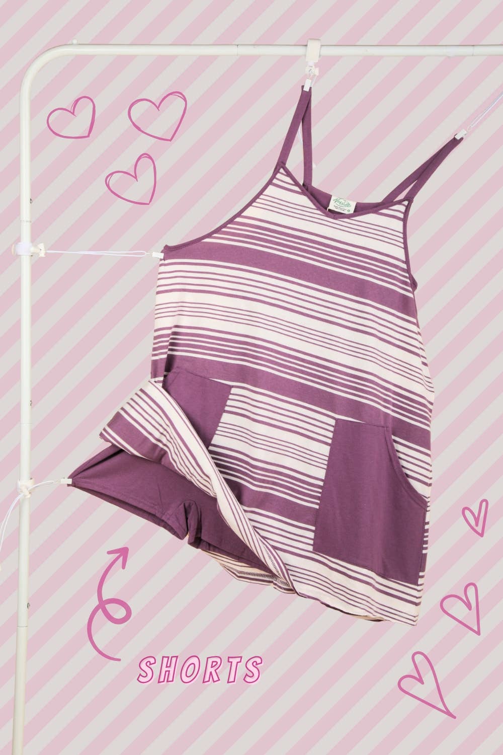 ND31600-Comfy Striped Knit Mini Dress W/ Shorts Inside