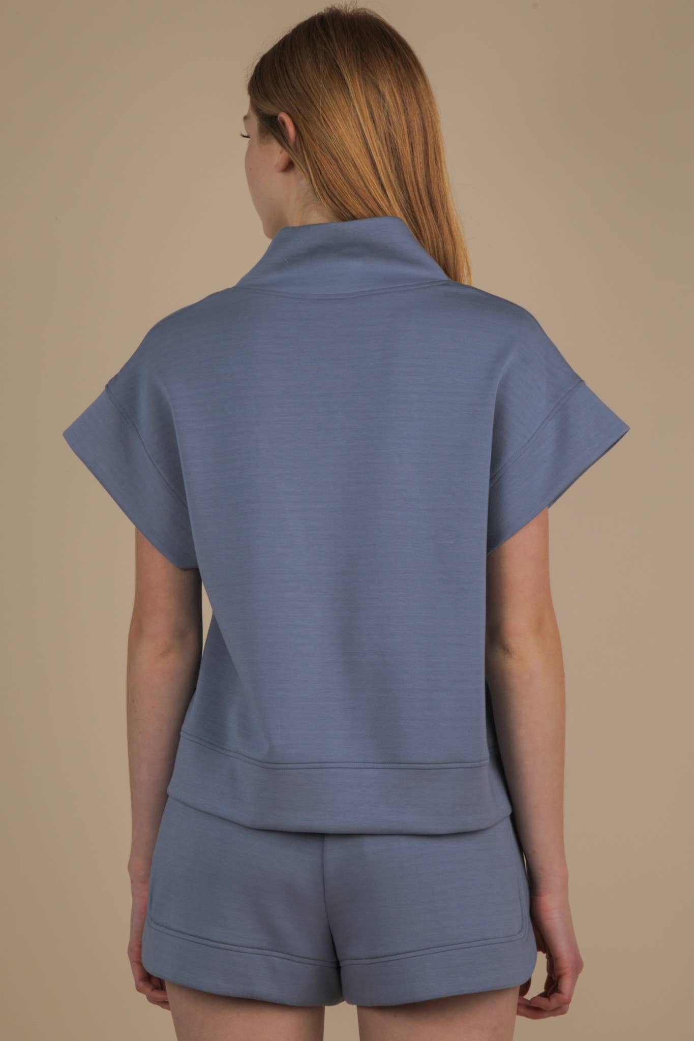 NT12155SET-Comfy Solid Knit Top & Shorts Set