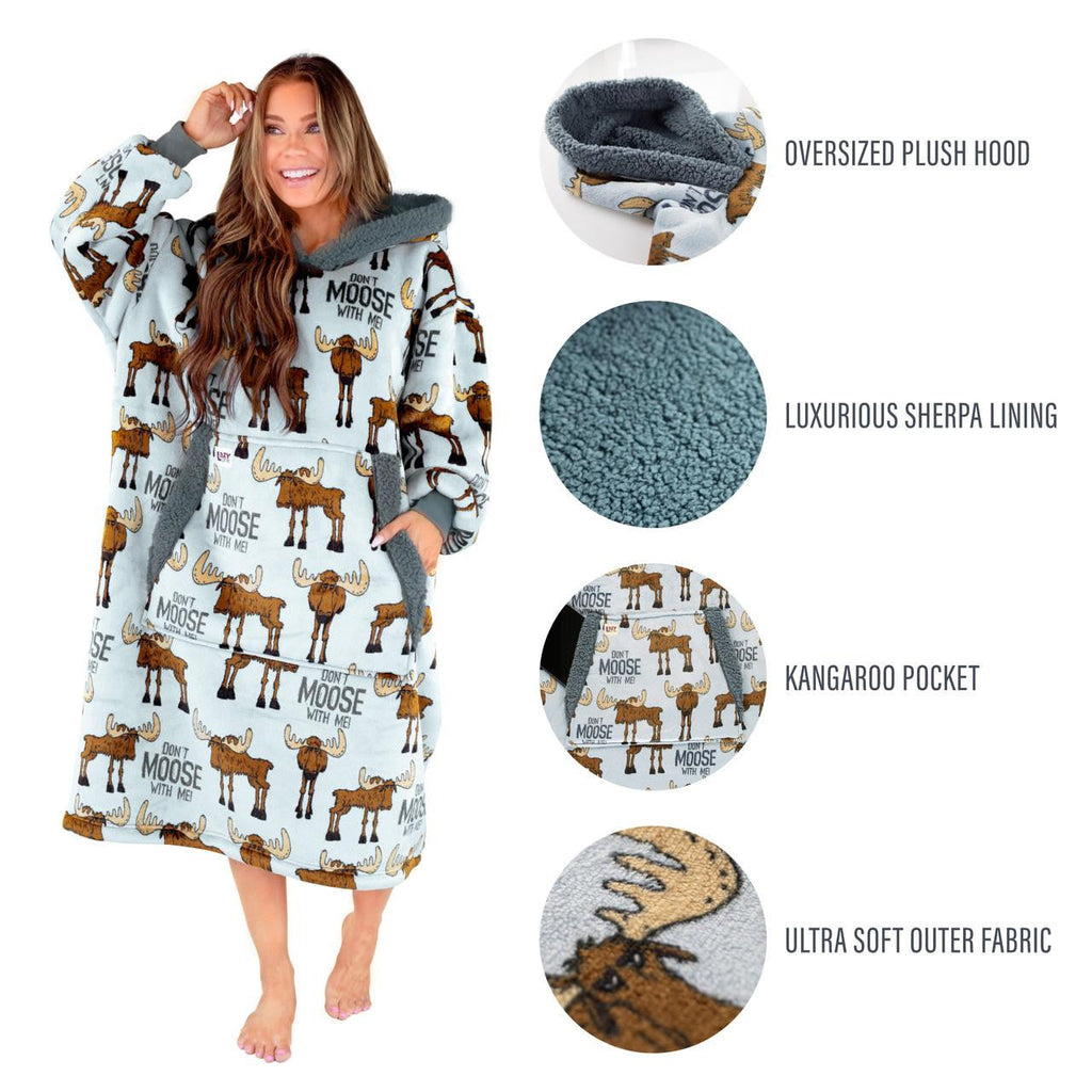 Lazy One Don't Moose Blanket Hoodie