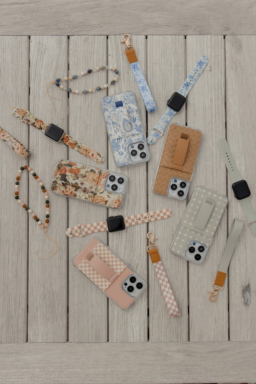 Blue Willow Charm Wristlet