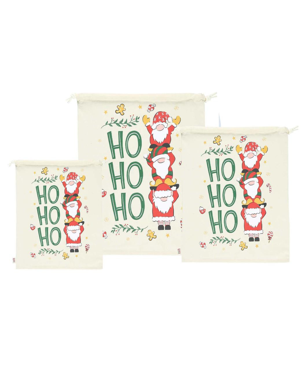 Christmas Gnomes Reusable Gift Bag – Festive Cotton by Lazy One