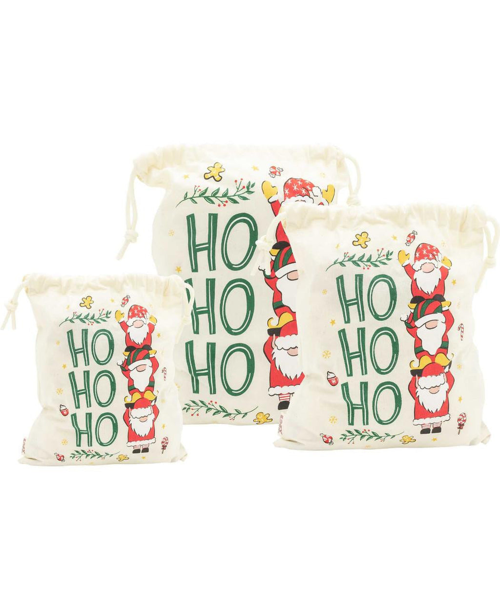 Christmas Gnomes Reusable Gift Bag – Festive Cotton by Lazy One