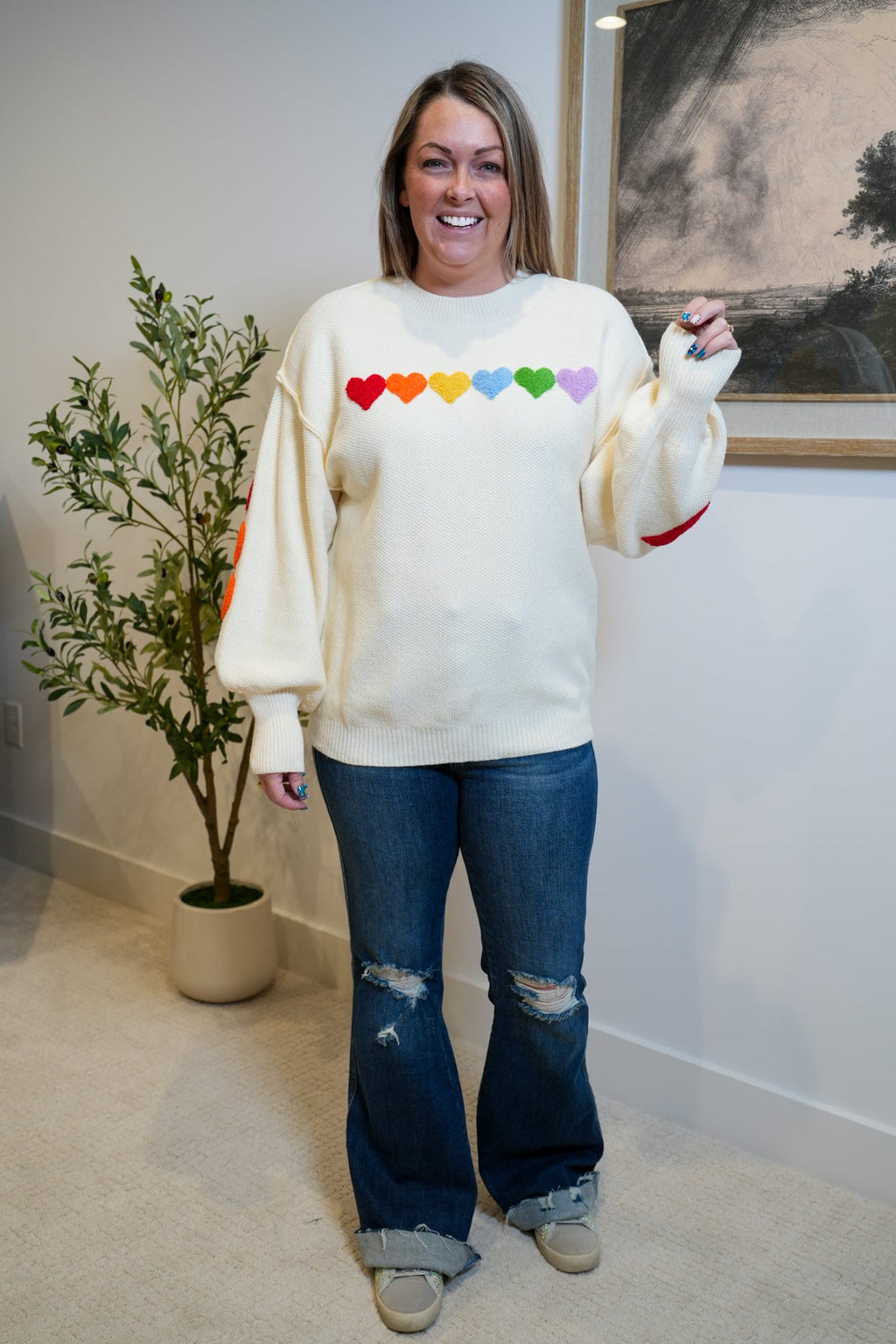 Rainbow Heart Sweater