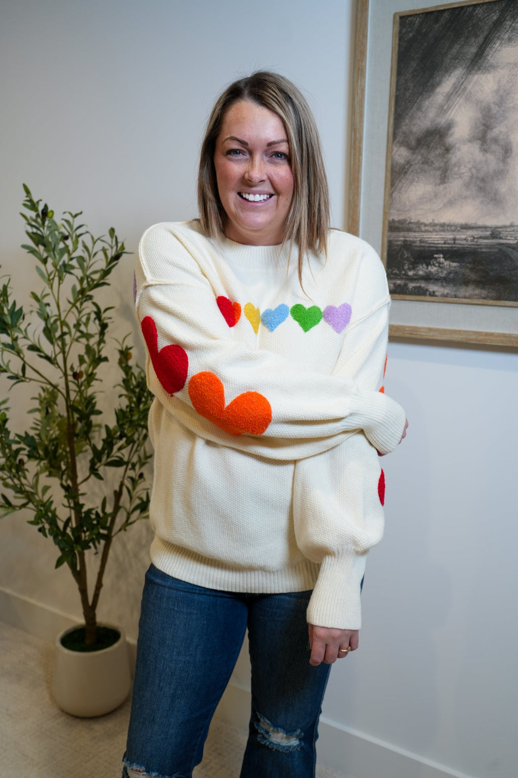 Rainbow Heart Sweater