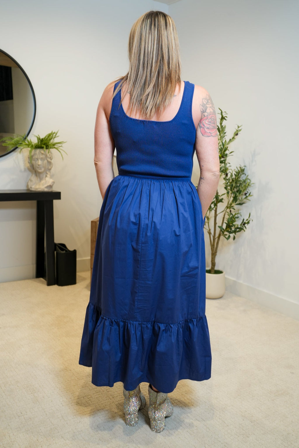 Everyday Glam Sleeveless Poplin Maxi Dress