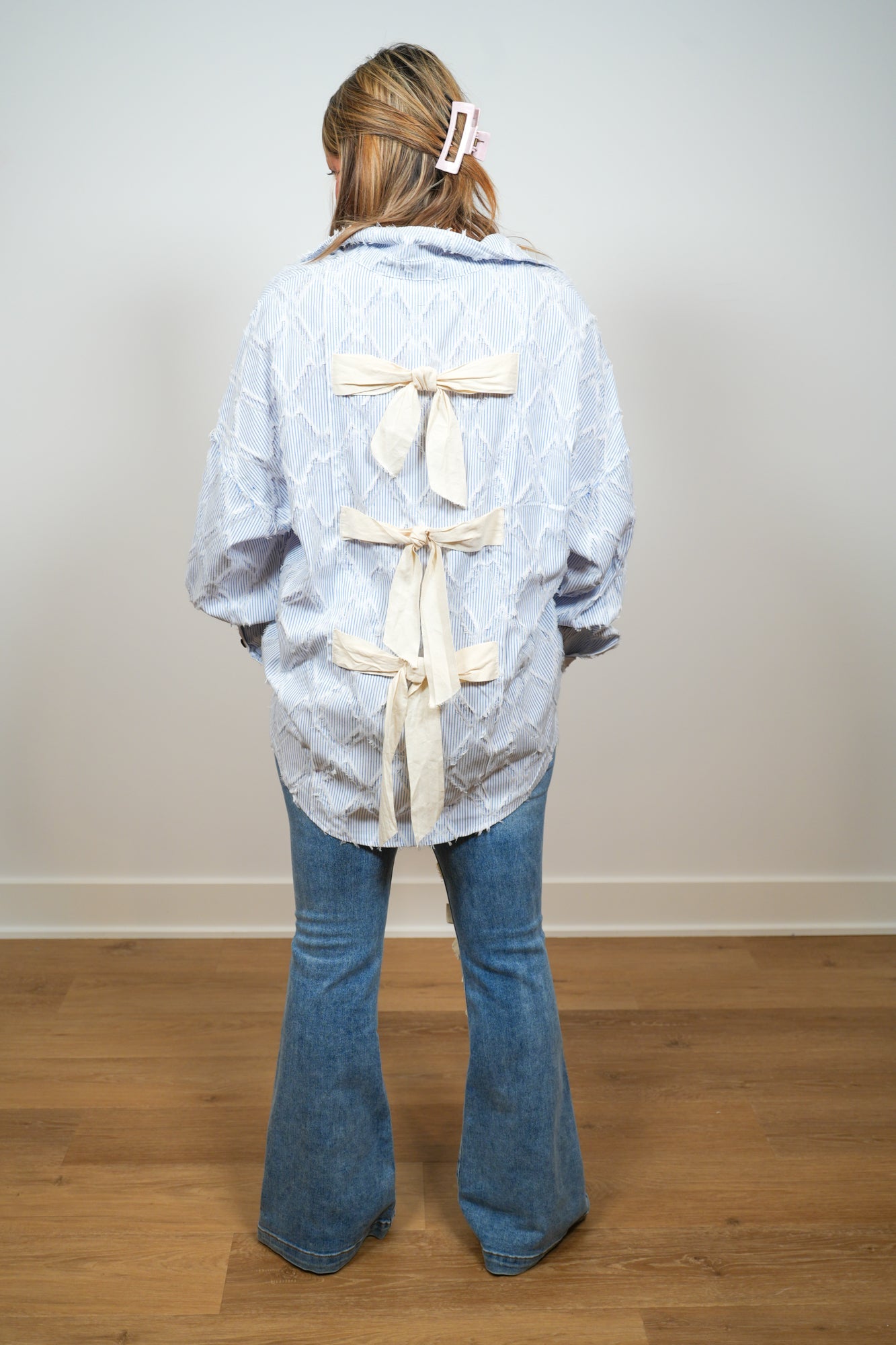 Sweet Change Bliss Back Ribbon Stripe Top