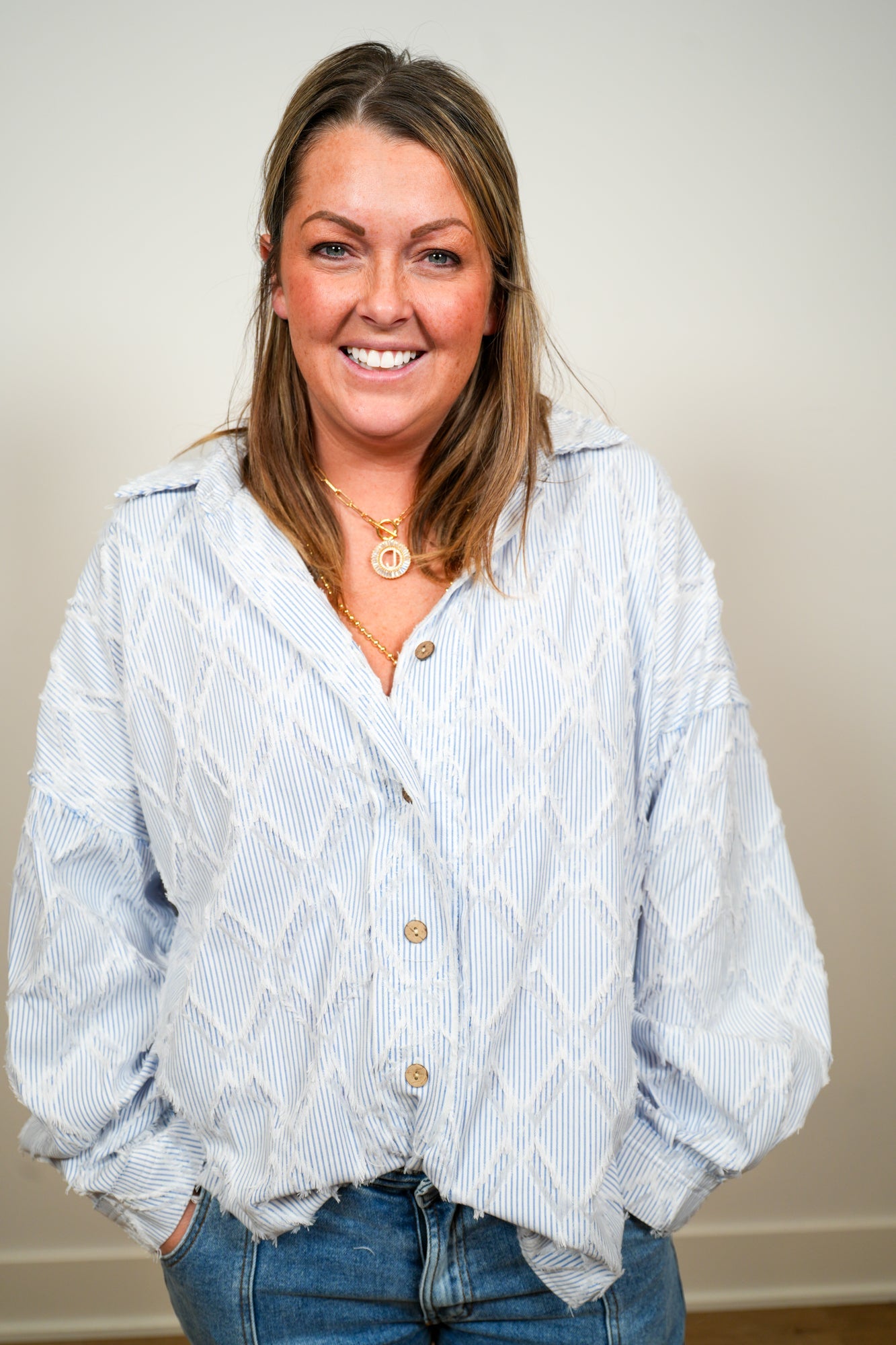 Sweet Change Bliss Back Ribbon Stripe Top