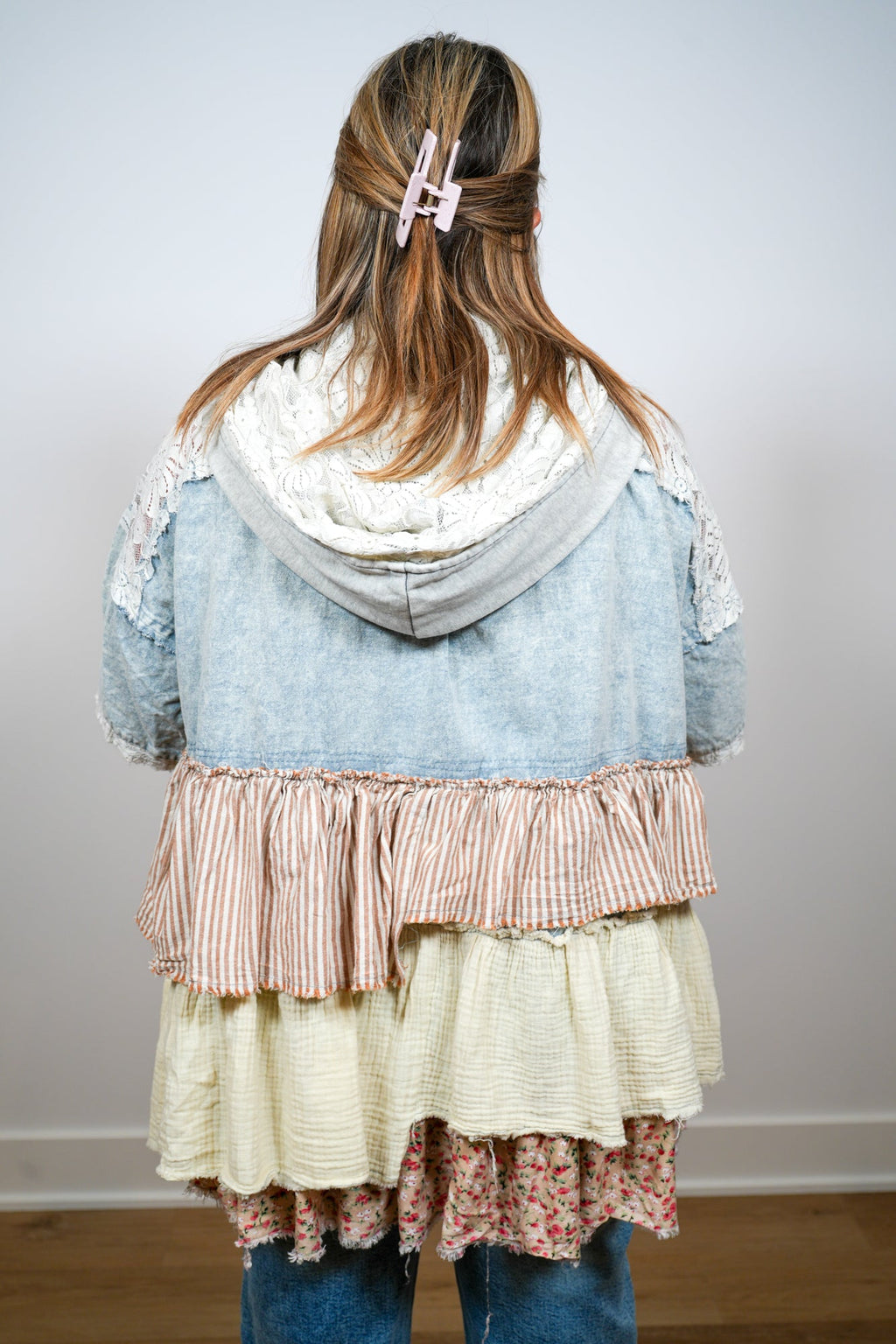 Boho Bliss Tiered Ruffle Hooded Jacket