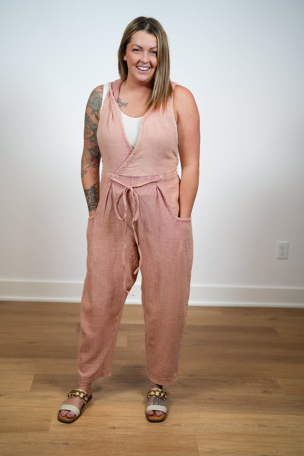 Check Me Out Washed Woven Jumpsuit