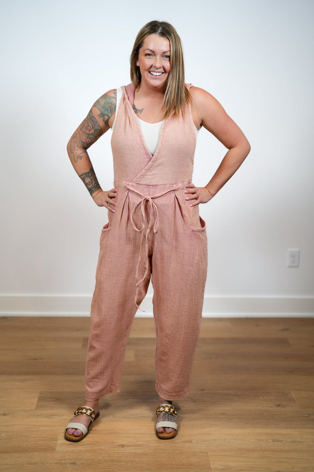Check Me Out Washed Woven Jumpsuit