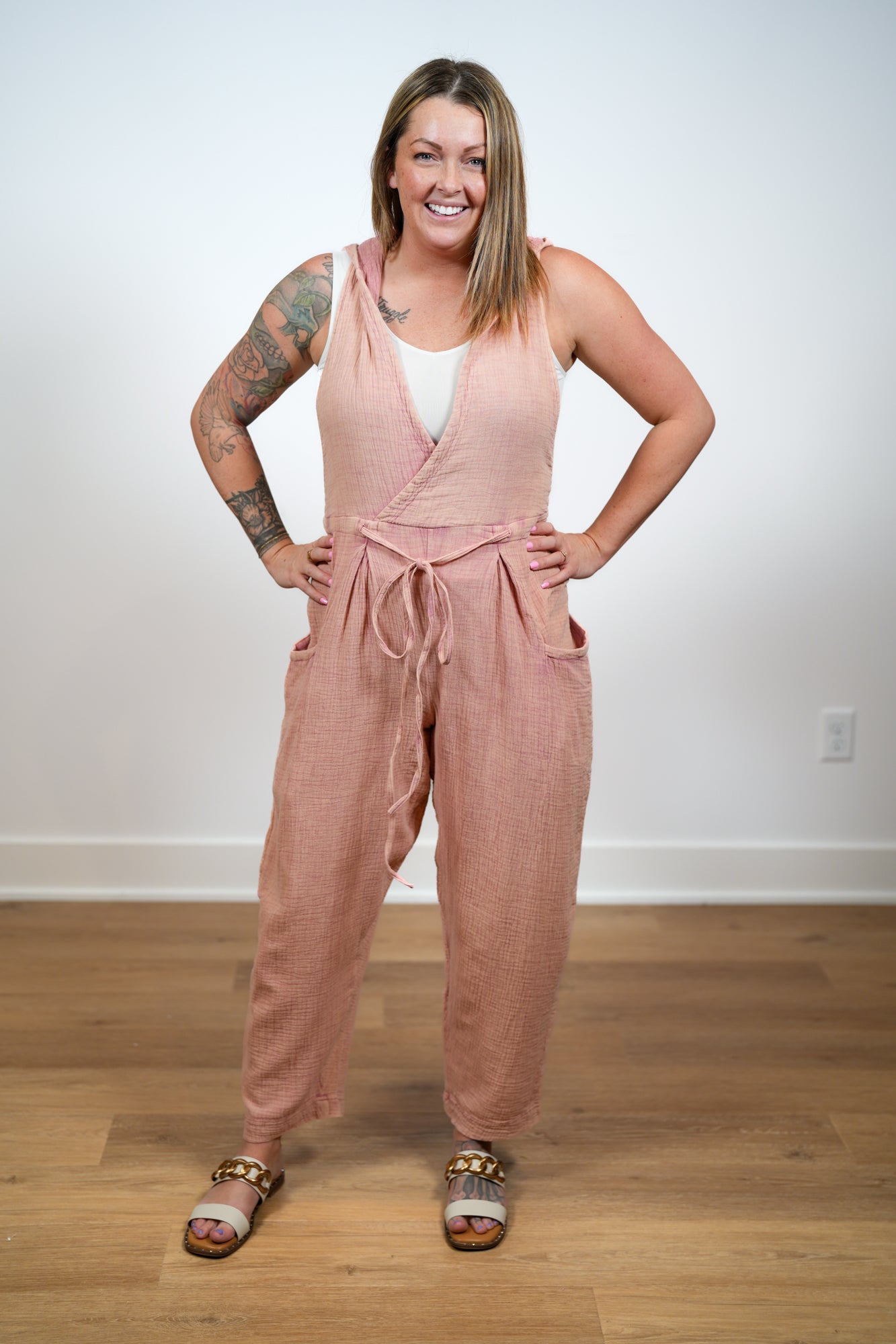Check Me Out Washed Woven Jumpsuit