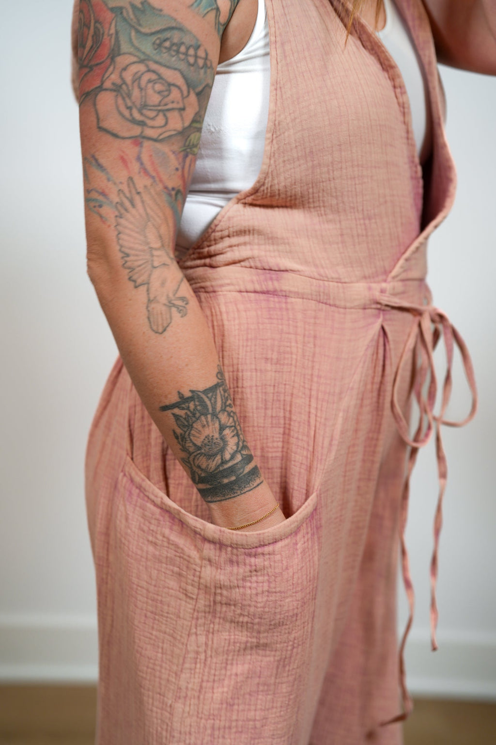 Check Me Out Washed Woven Jumpsuit