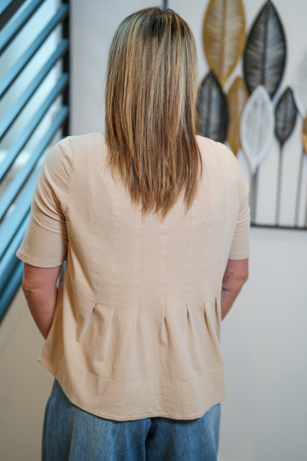 Pleated Mineral Wash Cotton Top