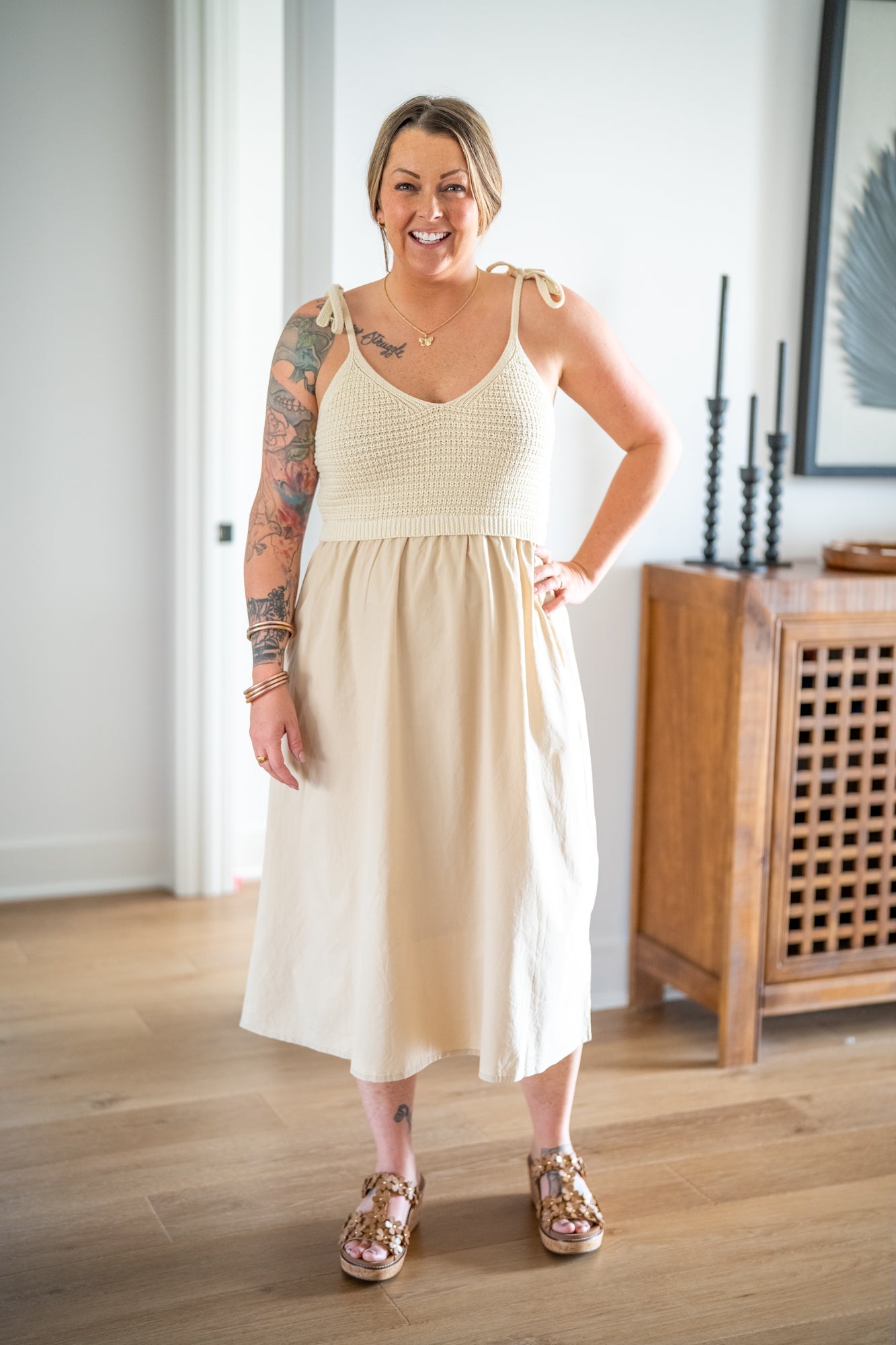 Mixed Media Midi Cami Dress – Wishlist