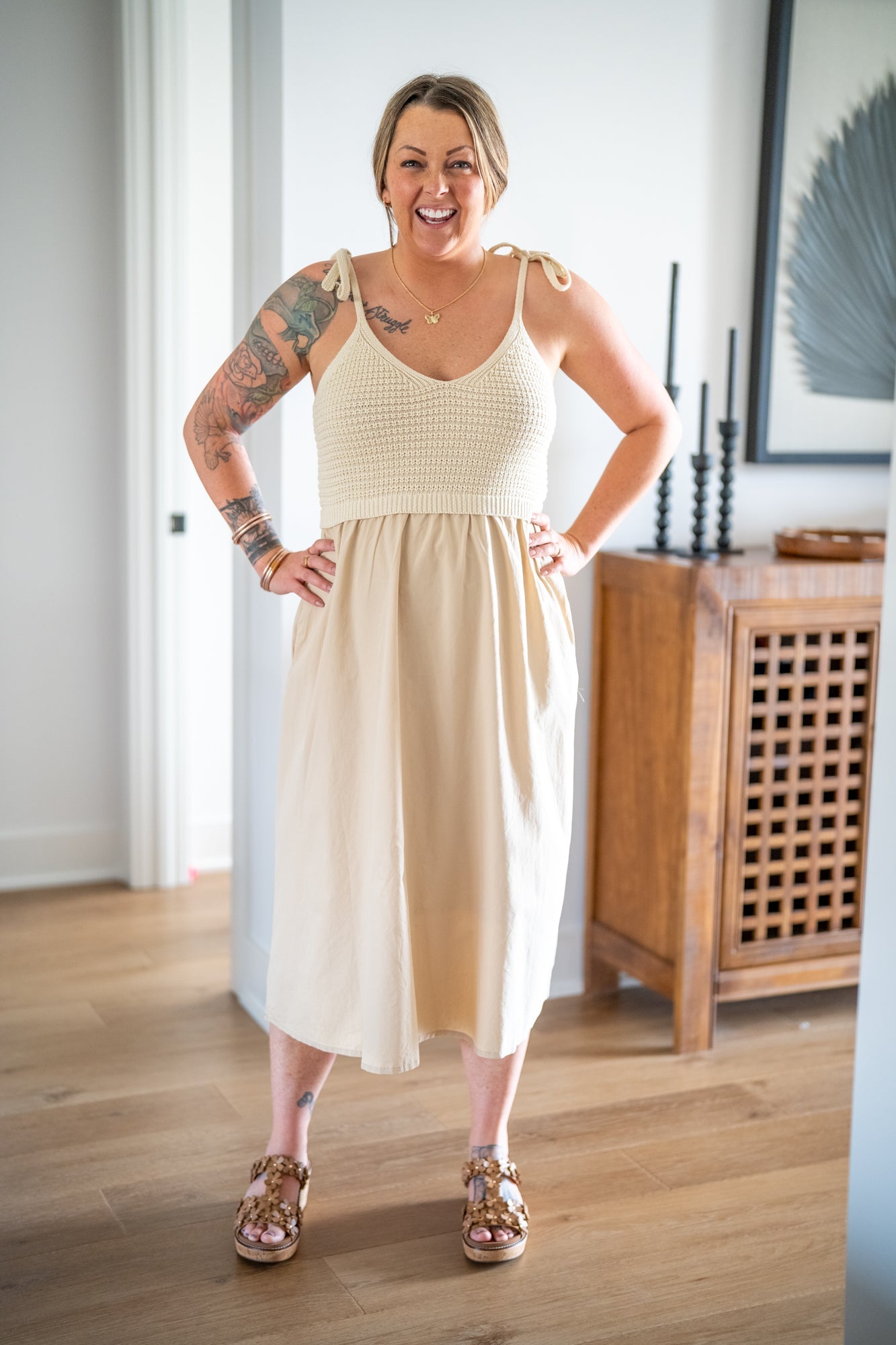 Mixed Media Midi Cami Dress – Wishlist