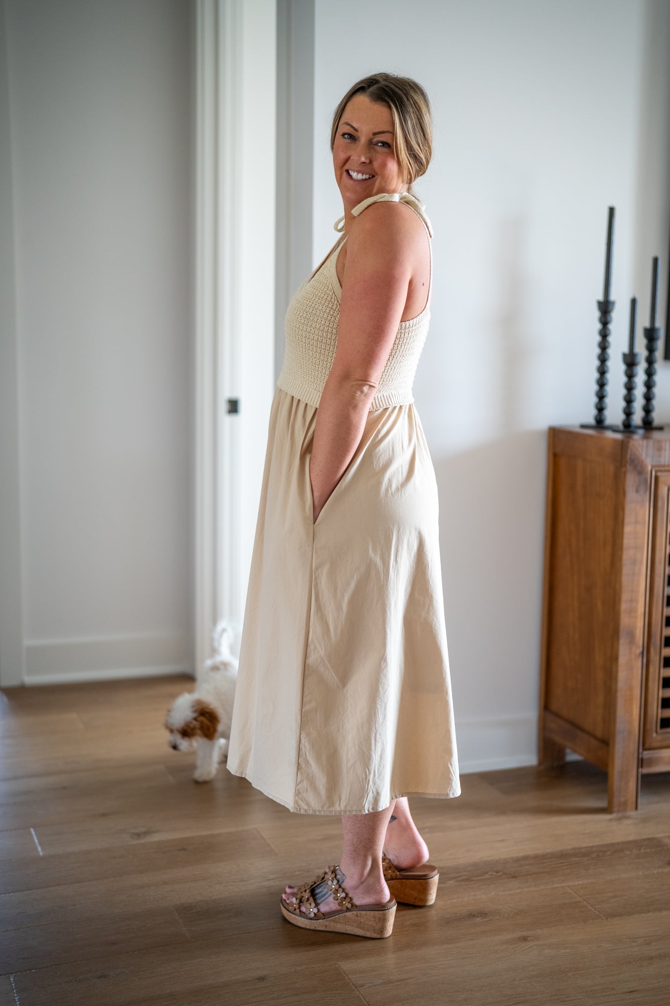 Mixed Media Midi Cami Dress – Wishlist