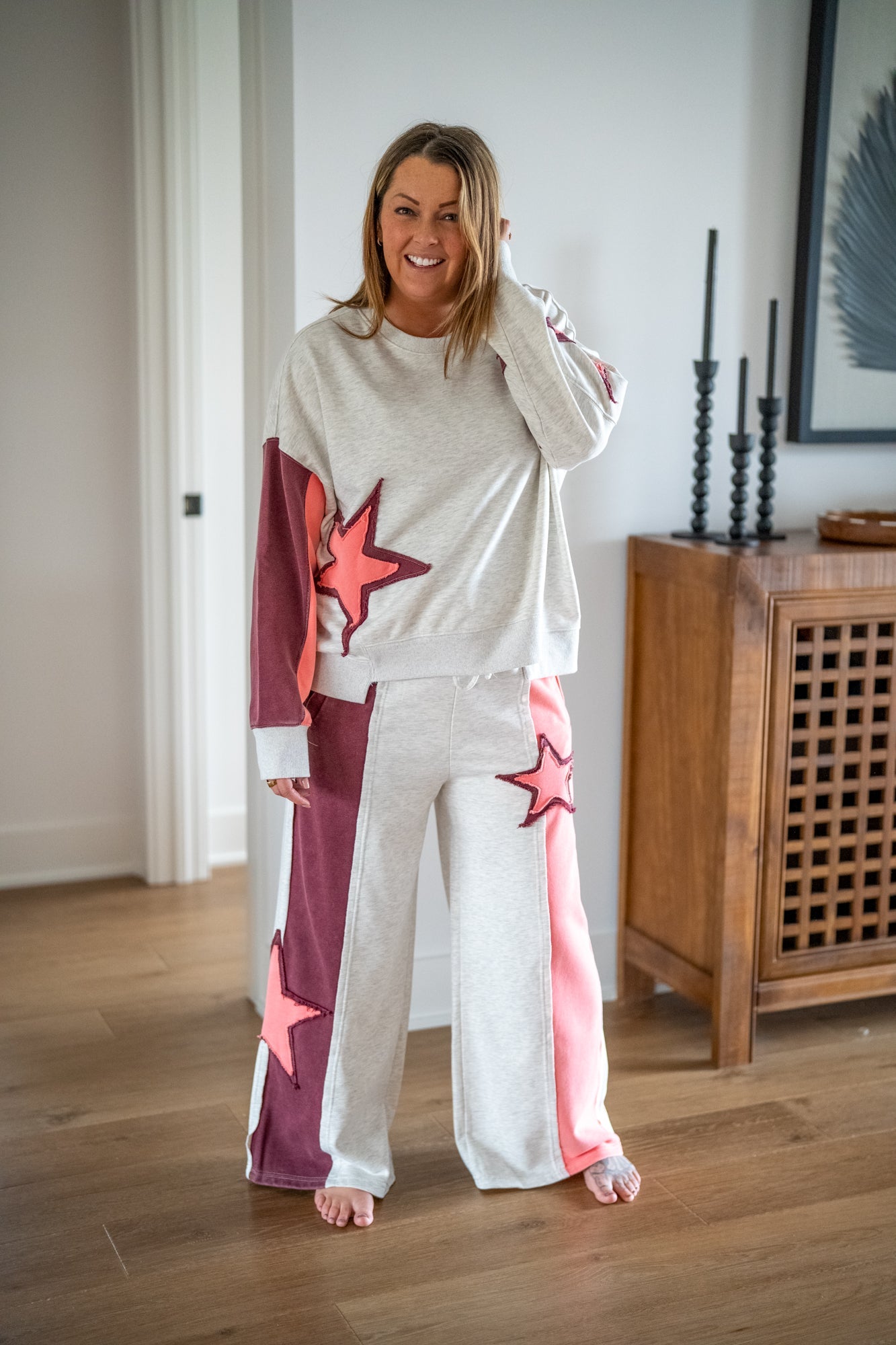 Colorblock Star Patch Sweatshirt – Mineral Washed Magic