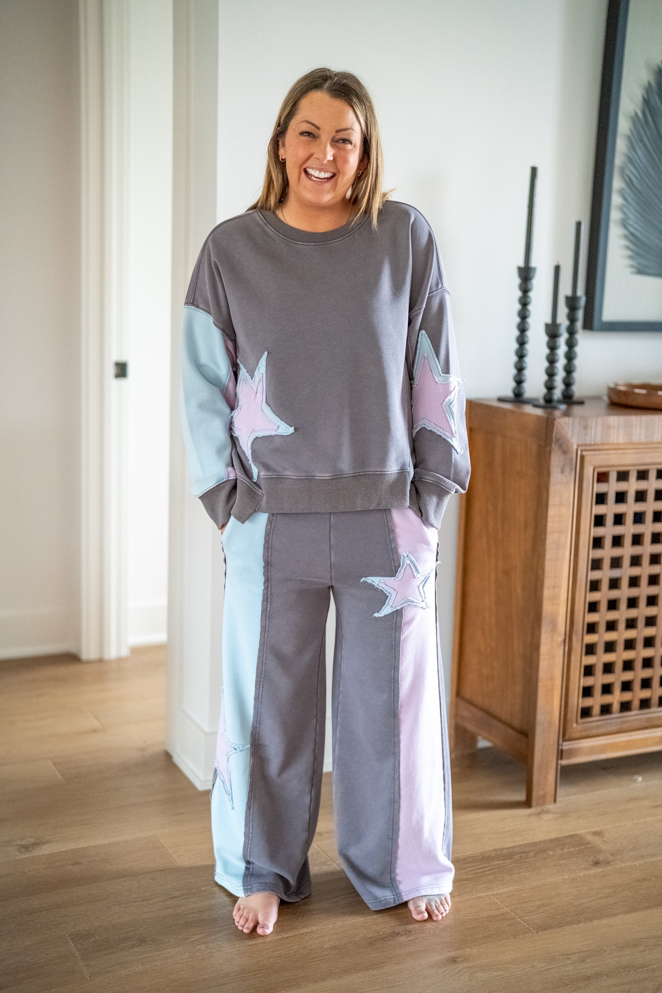 Colorblock Star Lounge Pants – Mineral Washed Magic