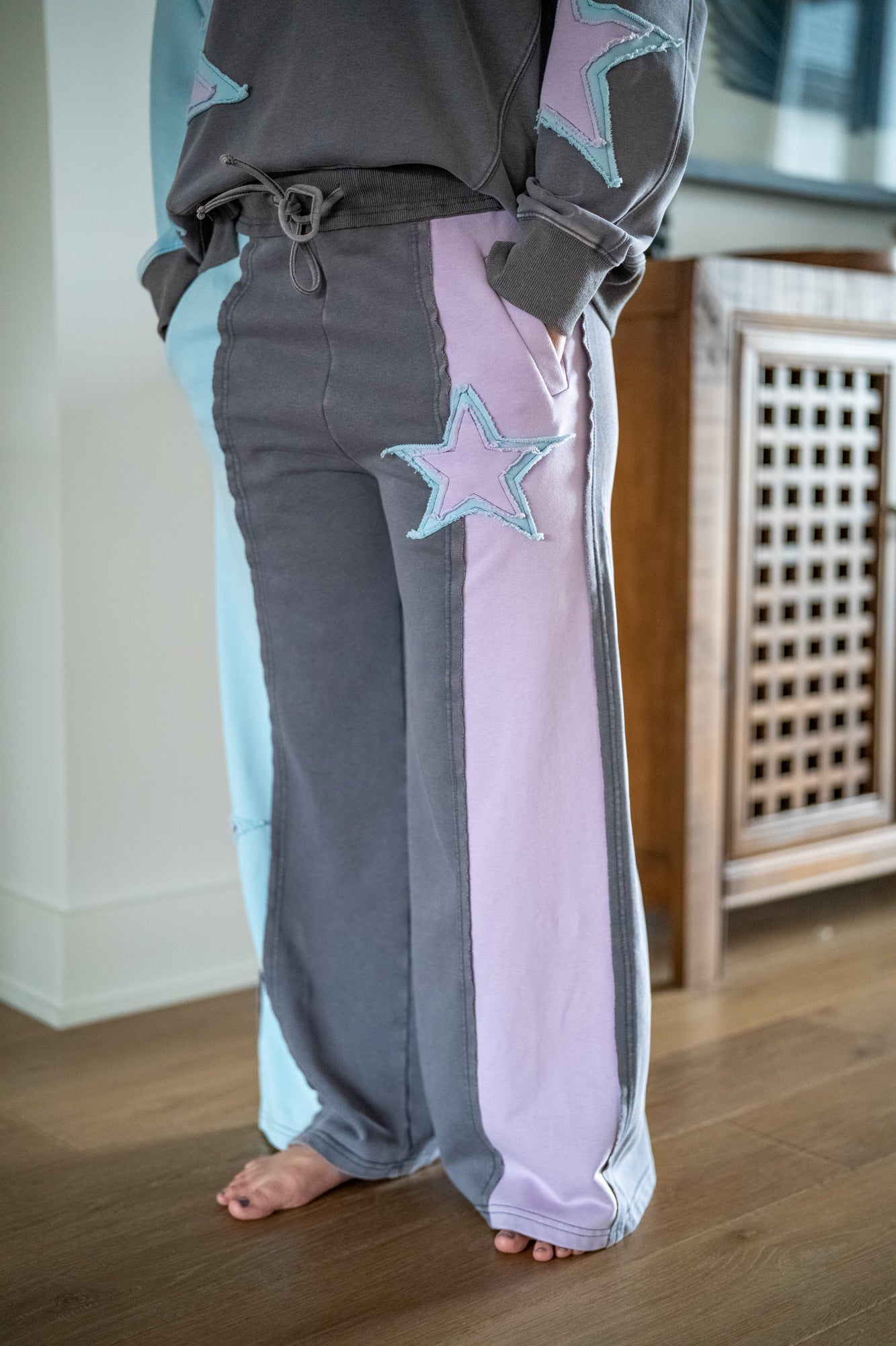 Colorblock Star Lounge Pants – Mineral Washed Magic