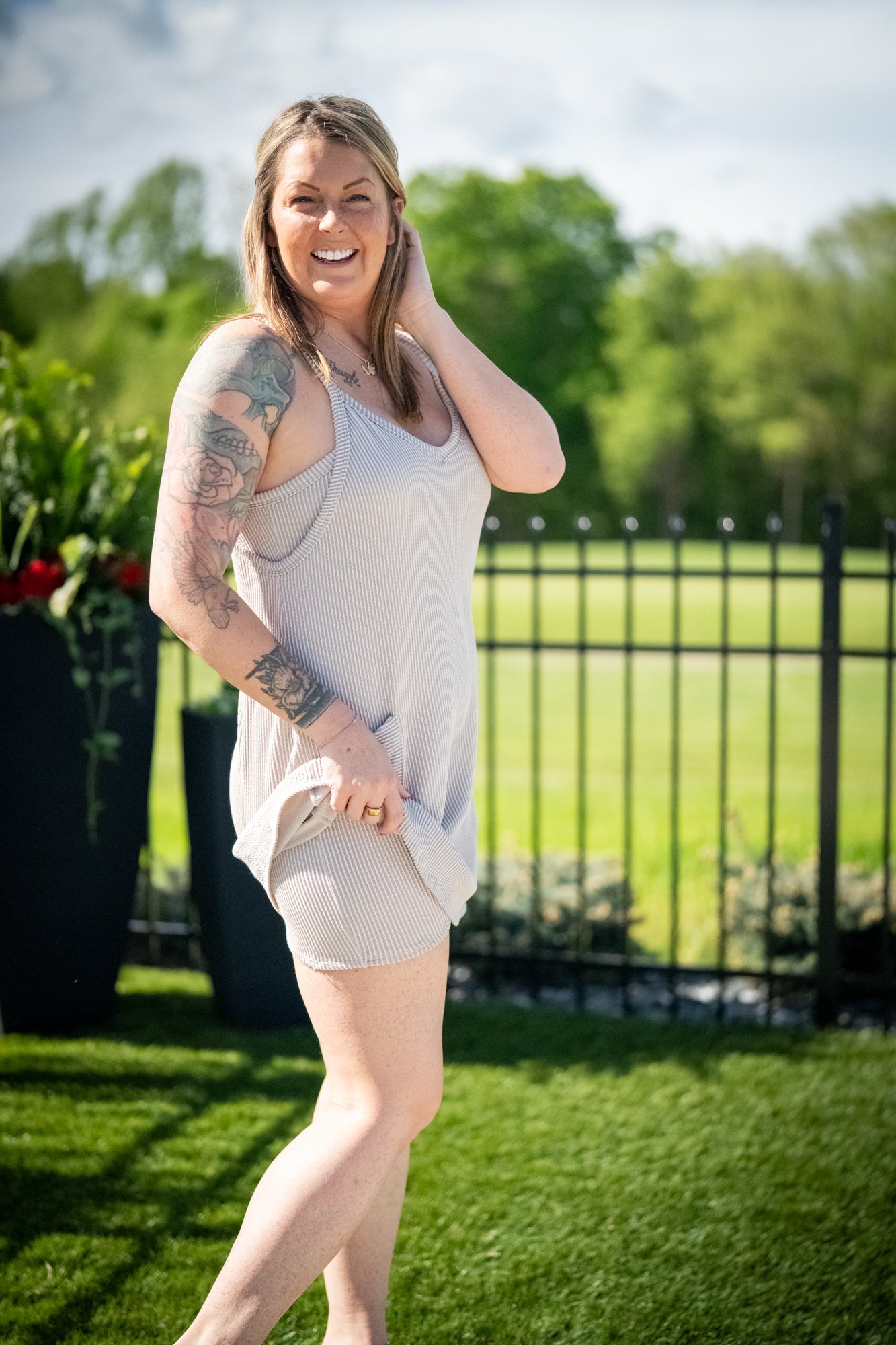 Play It Cool Mini Romper Dress