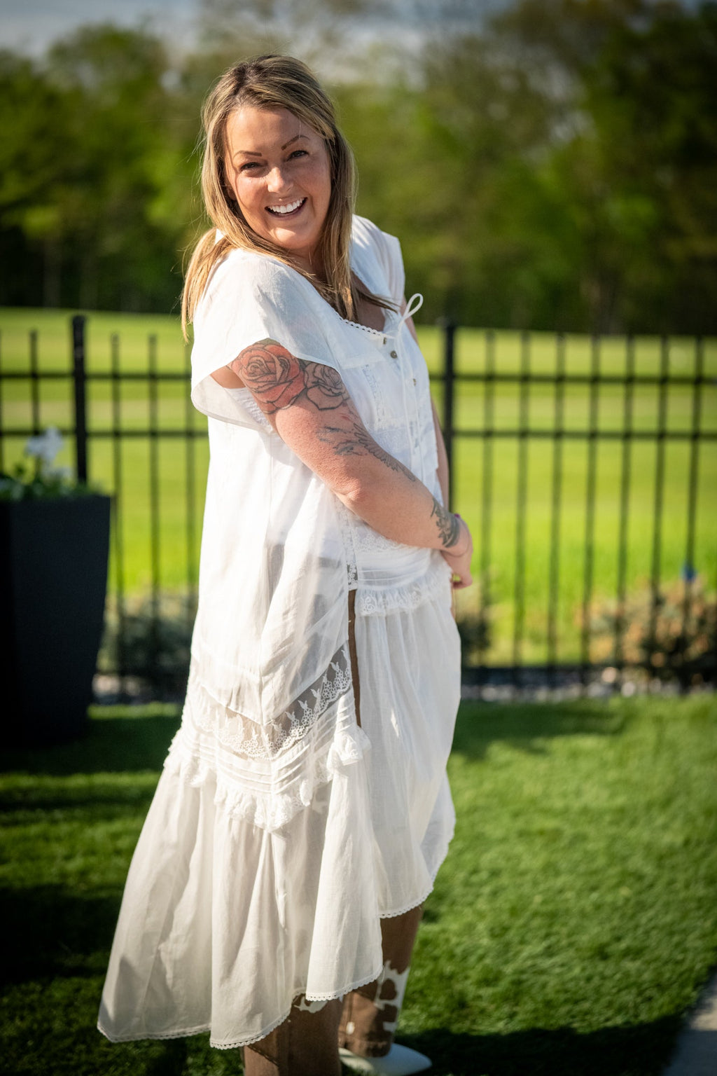 Oli & Hali Whispers of Lace Maxi Top