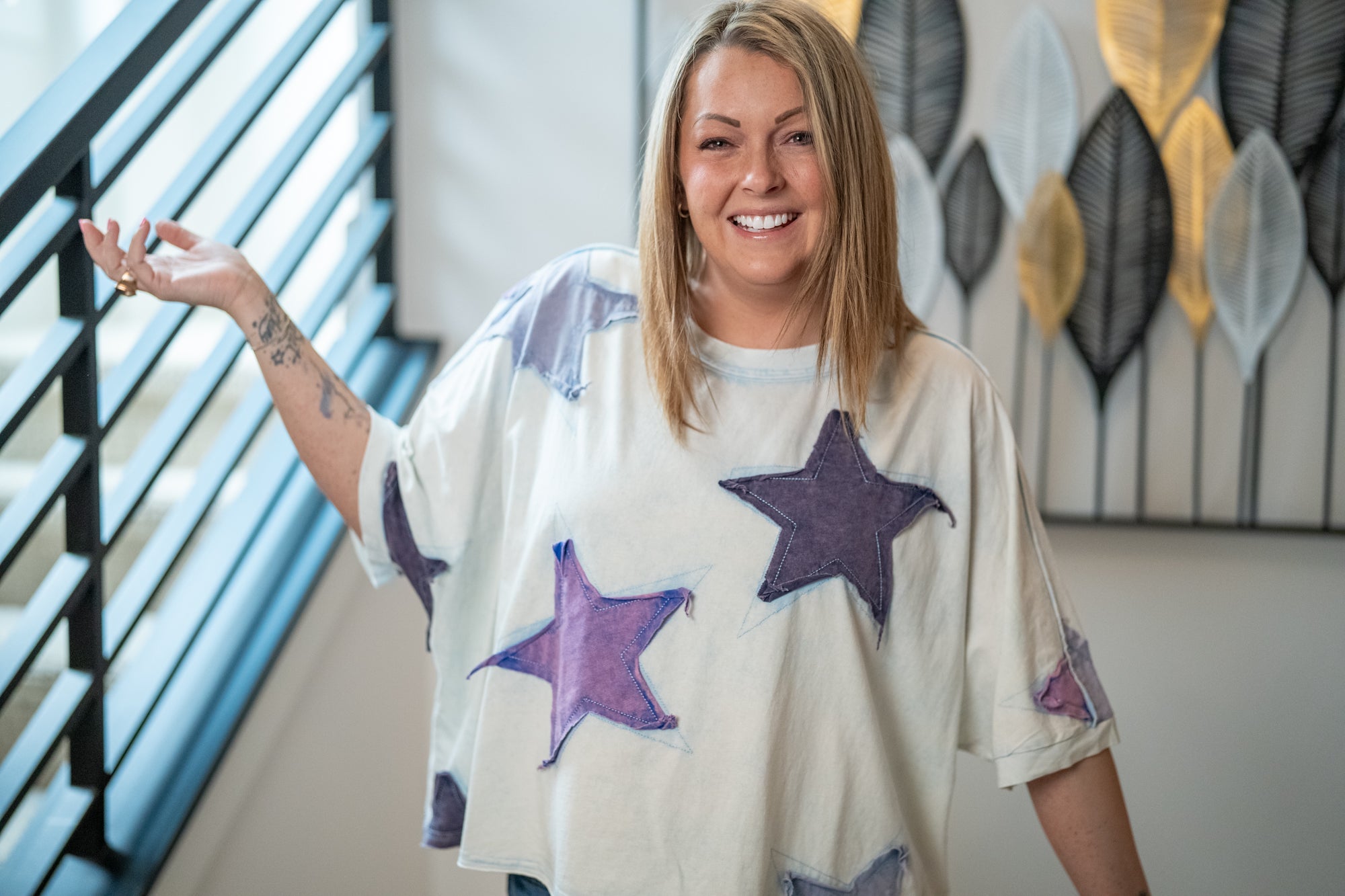 Oli & Hali Washed Star Patchwork Tee