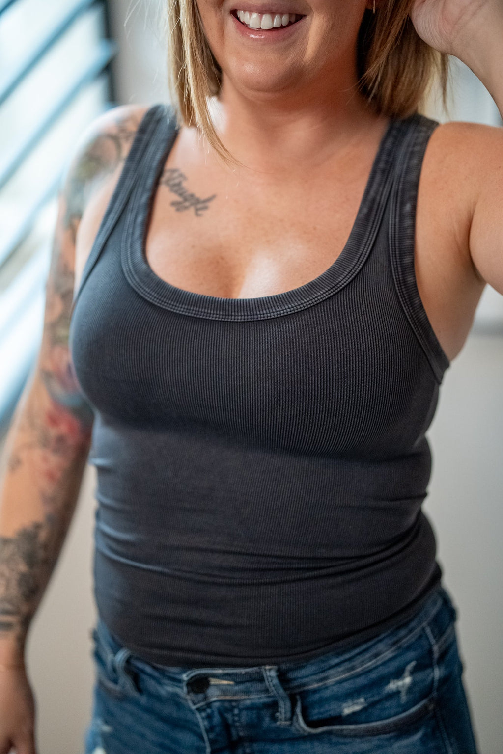 Vintage Reversible Ribbed Tank Top – Scoop or Crew Neck | Nikibiki USA