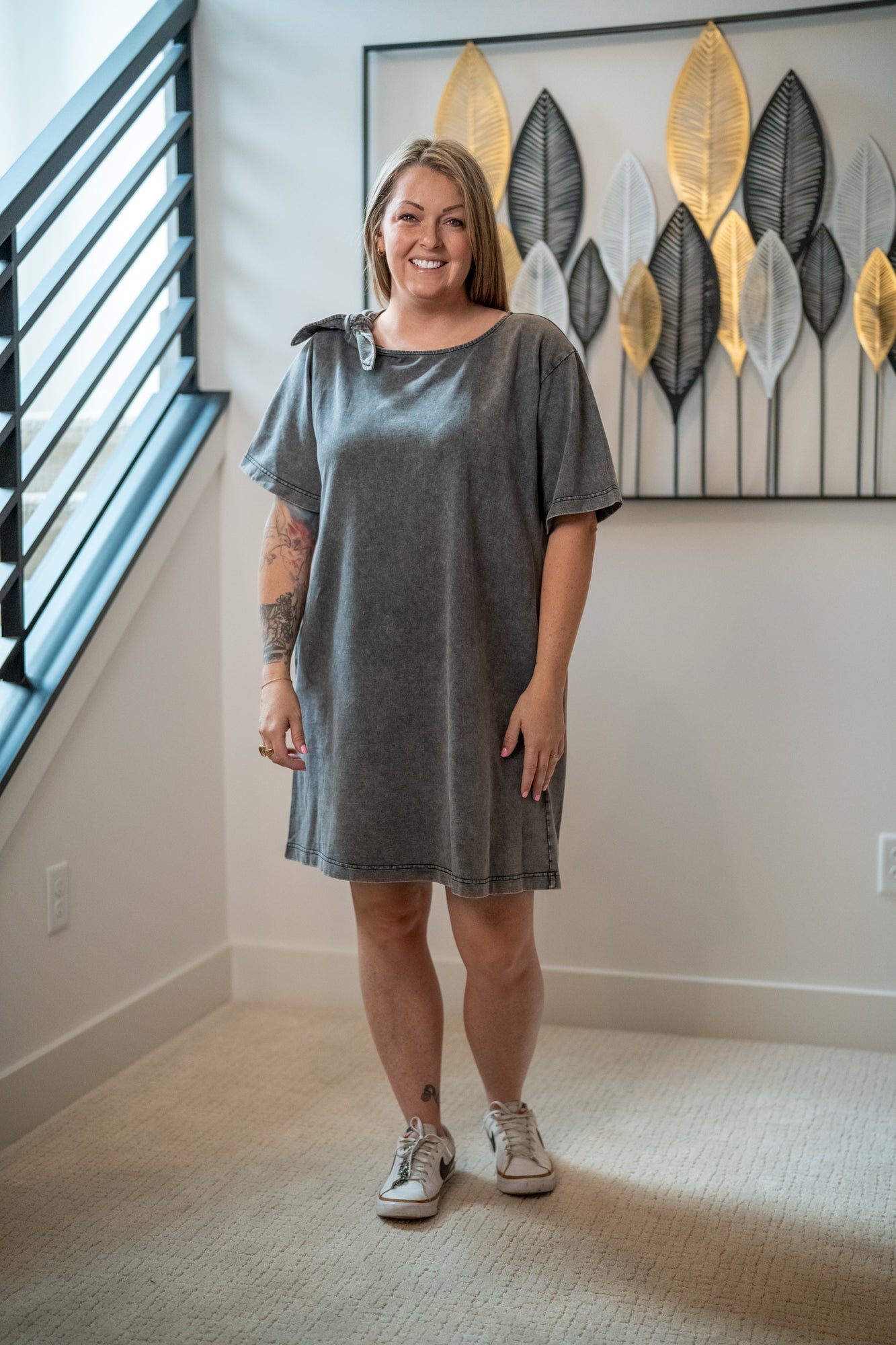 Bow Shoulder Knit Dress