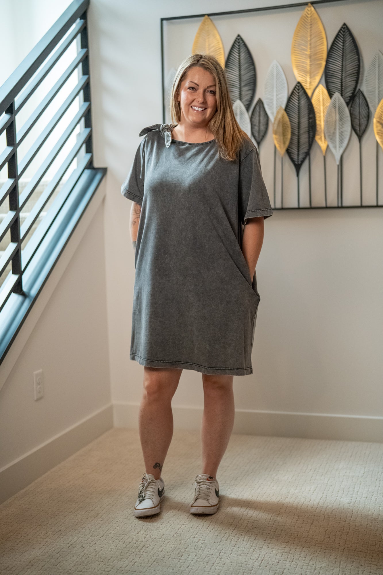 Bow Shoulder Knit Dress