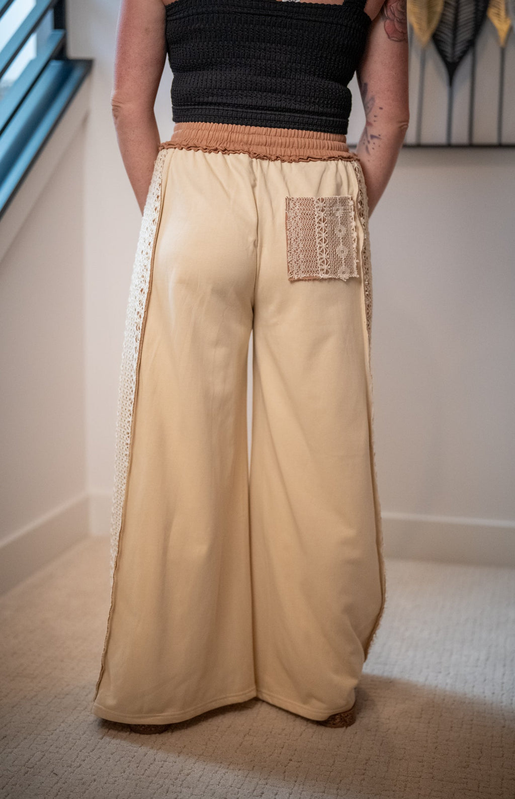 Lace Patchwork Maxi Pants