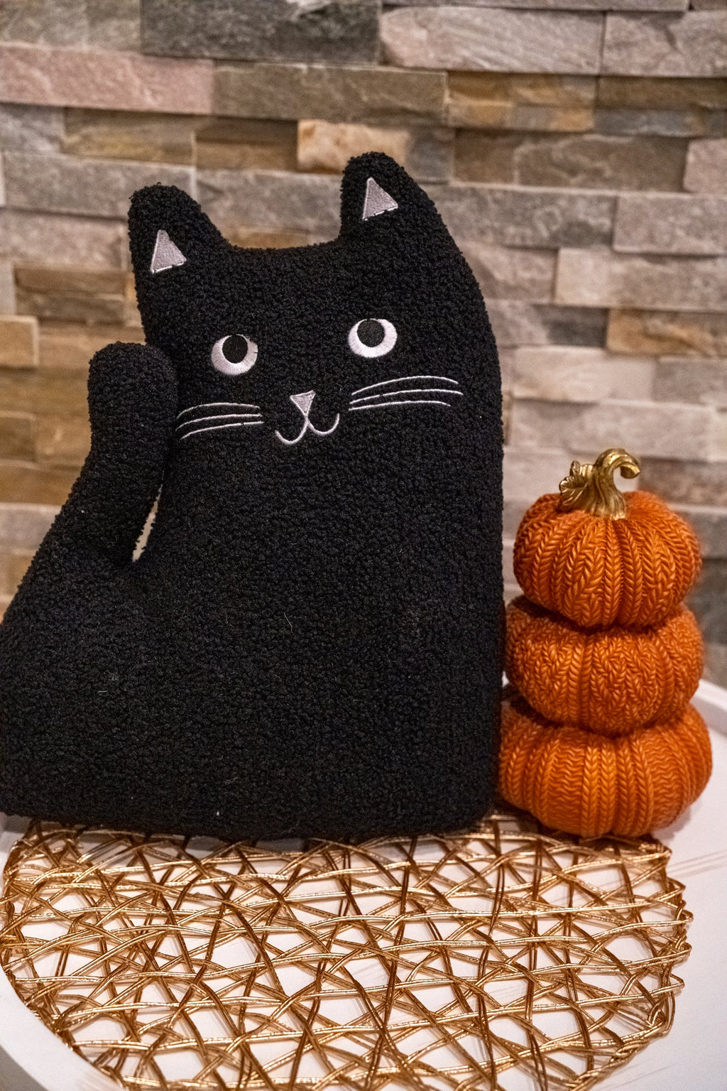 Midnight Mischief Cat Pillow