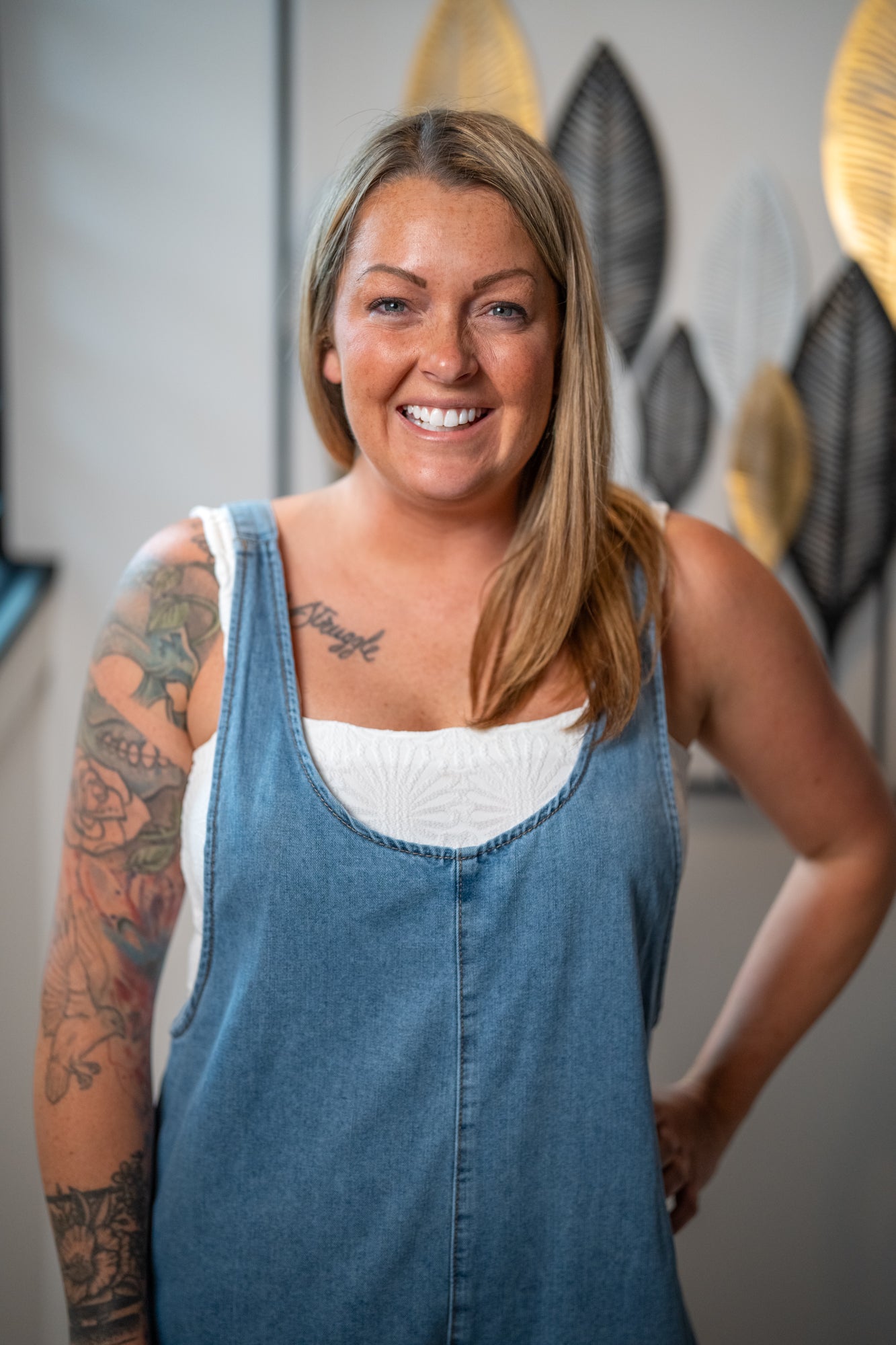 Easel Washed Denim Jumpsuit