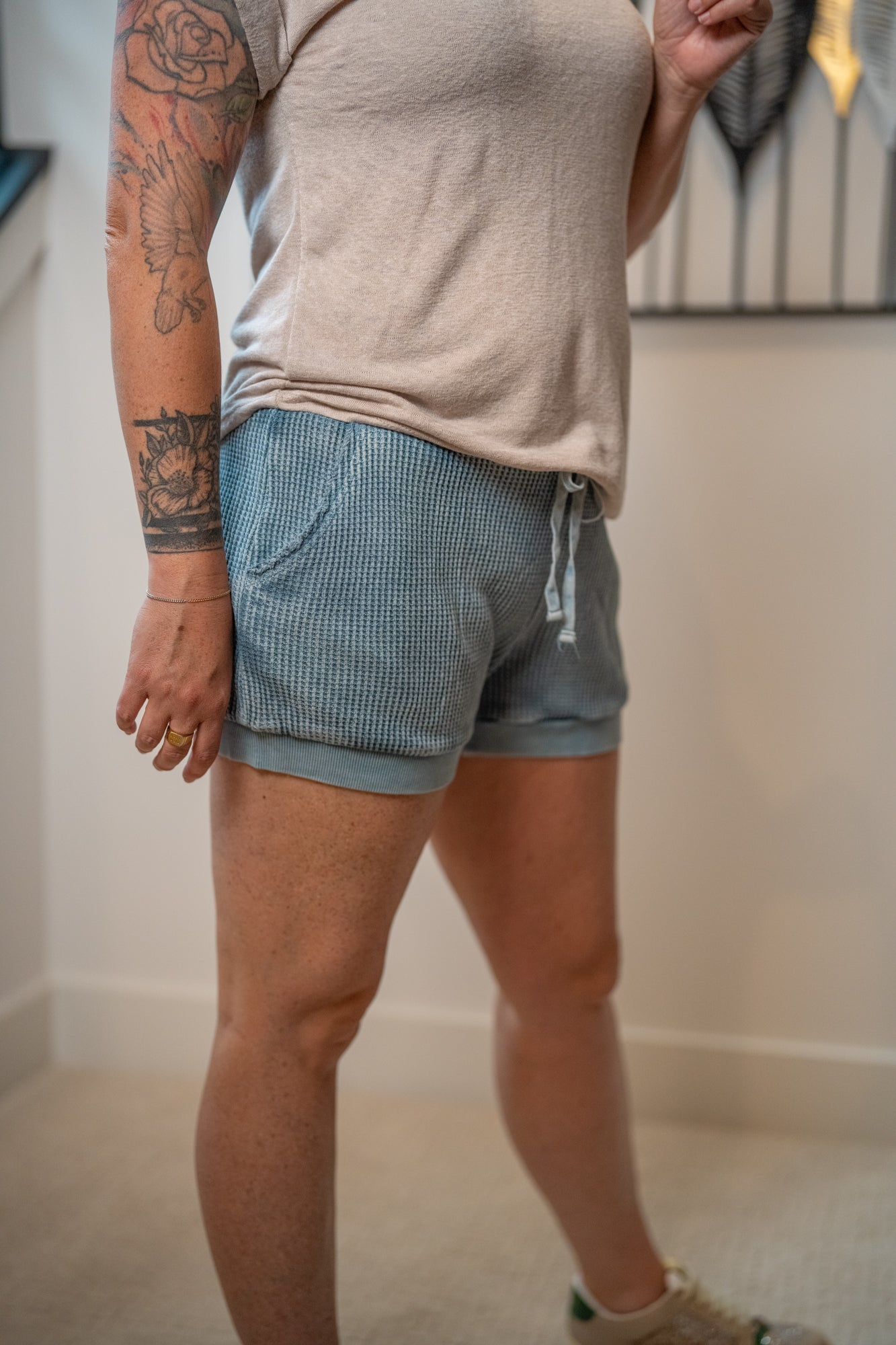 Easel Mineral Washed Thermal Shorts