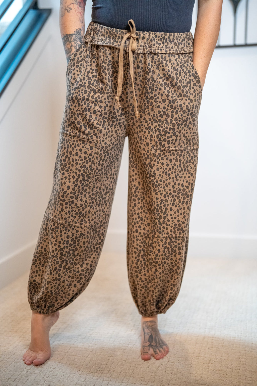 Easel Animal Print Joggers