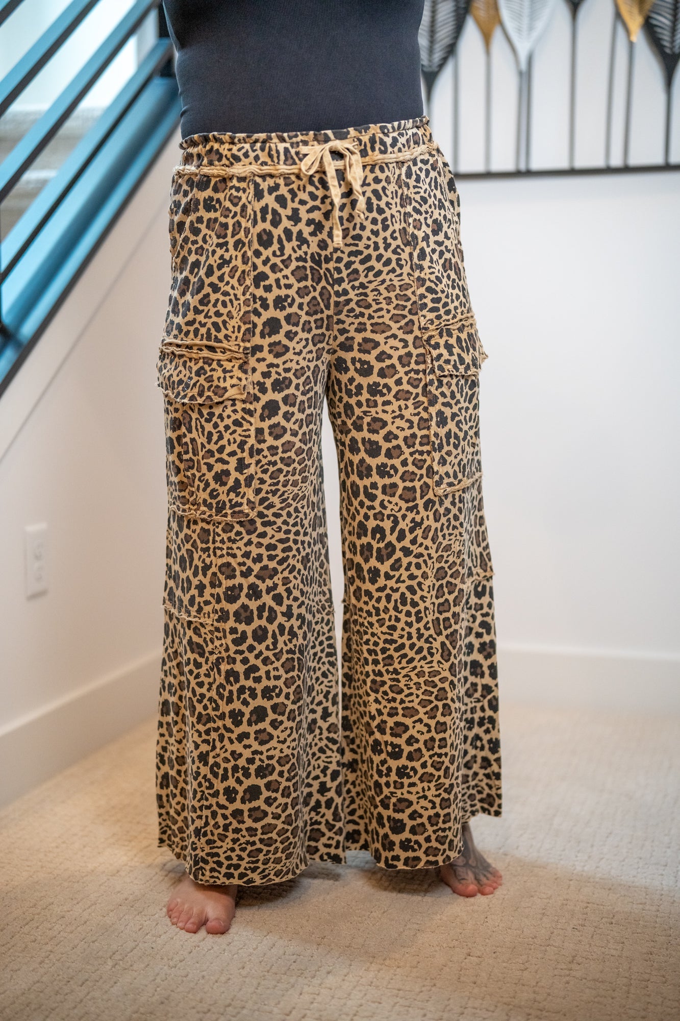 Easel Animal Print Cargo Pants