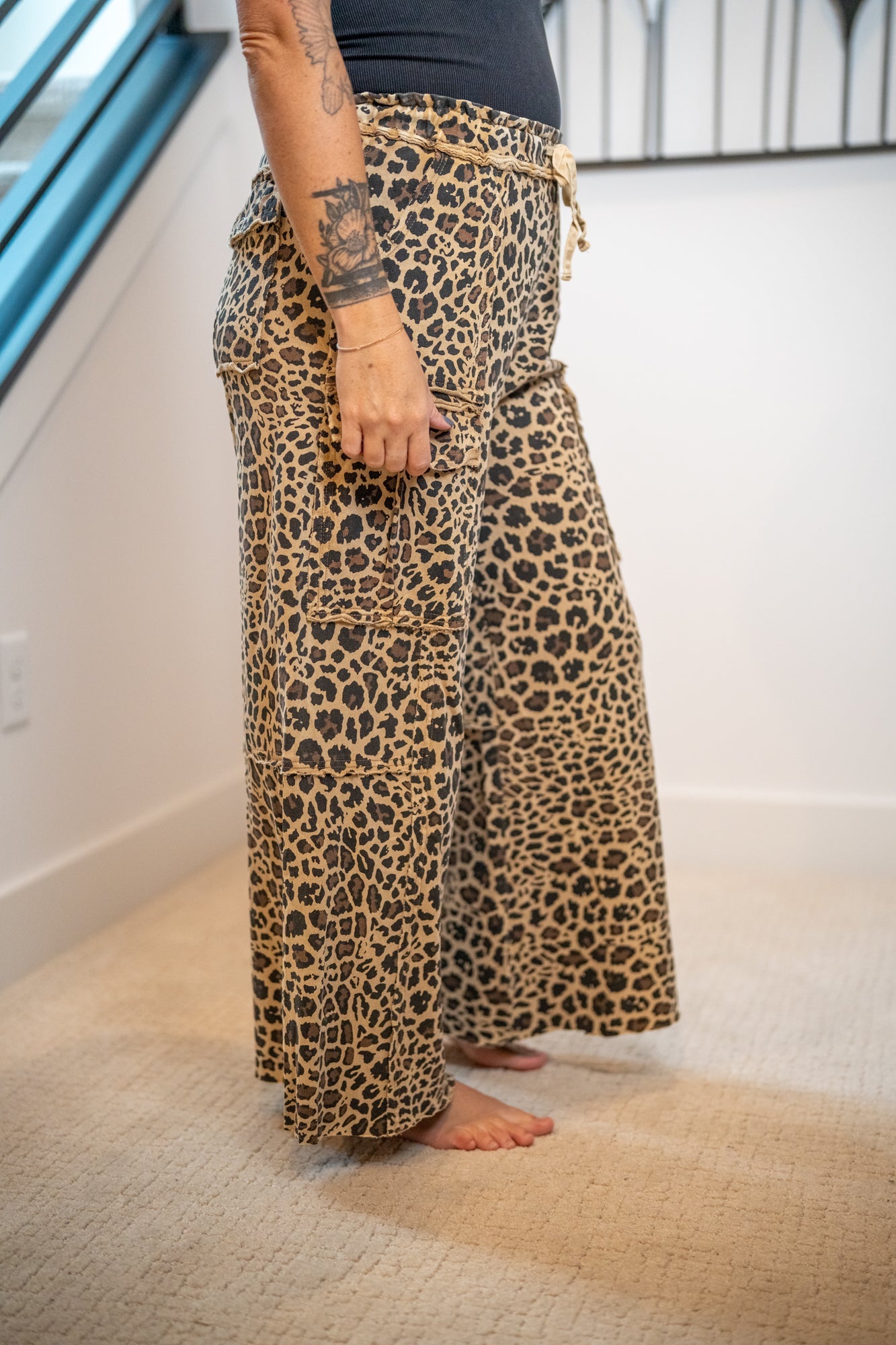 Easel Animal Print Cargo Pants