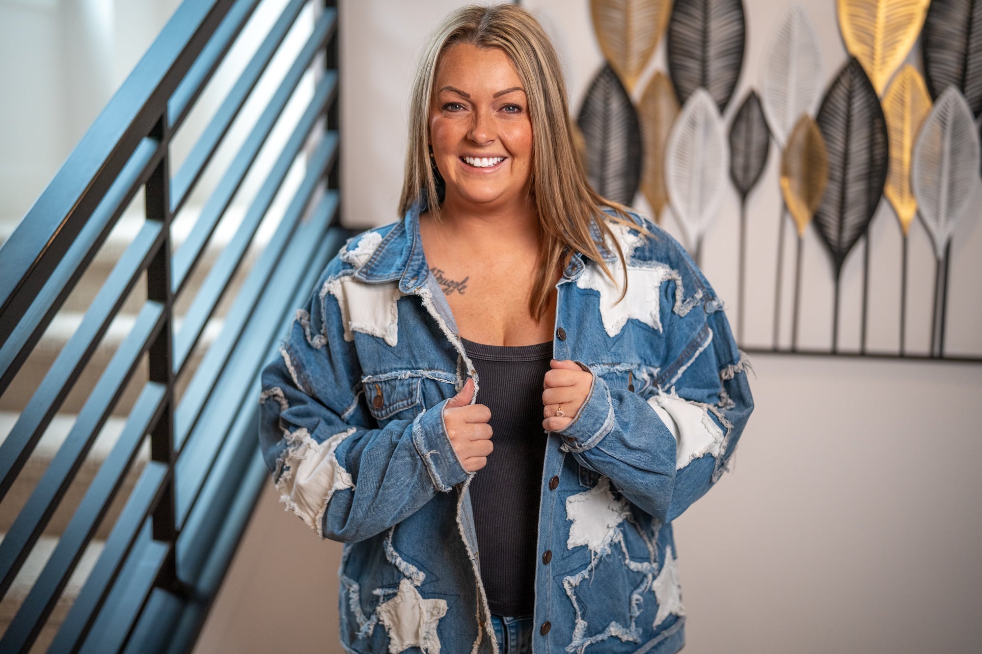 Oli & Hali - Washed Star Patch Denim Jacket