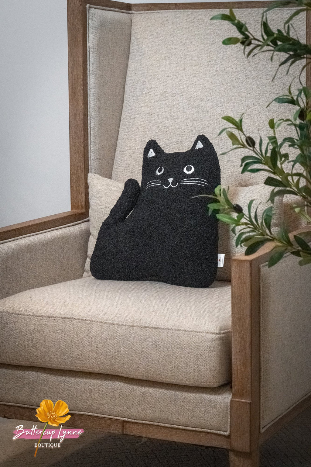 Midnight Mischief Cat Pillow