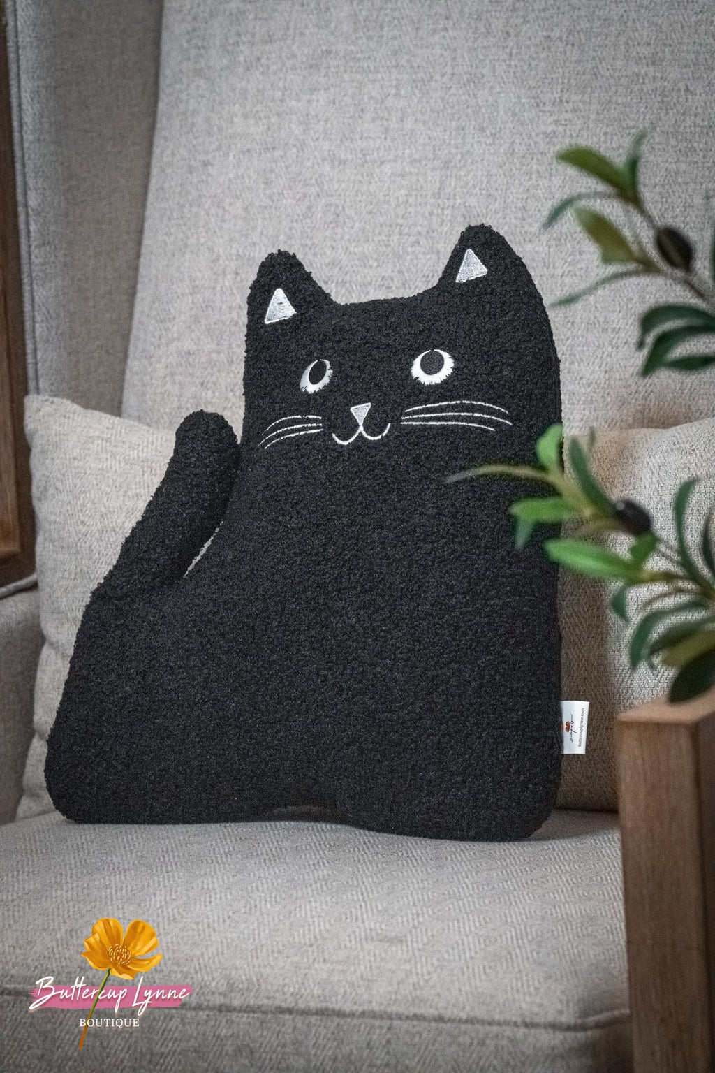 Midnight Mischief Cat Pillow