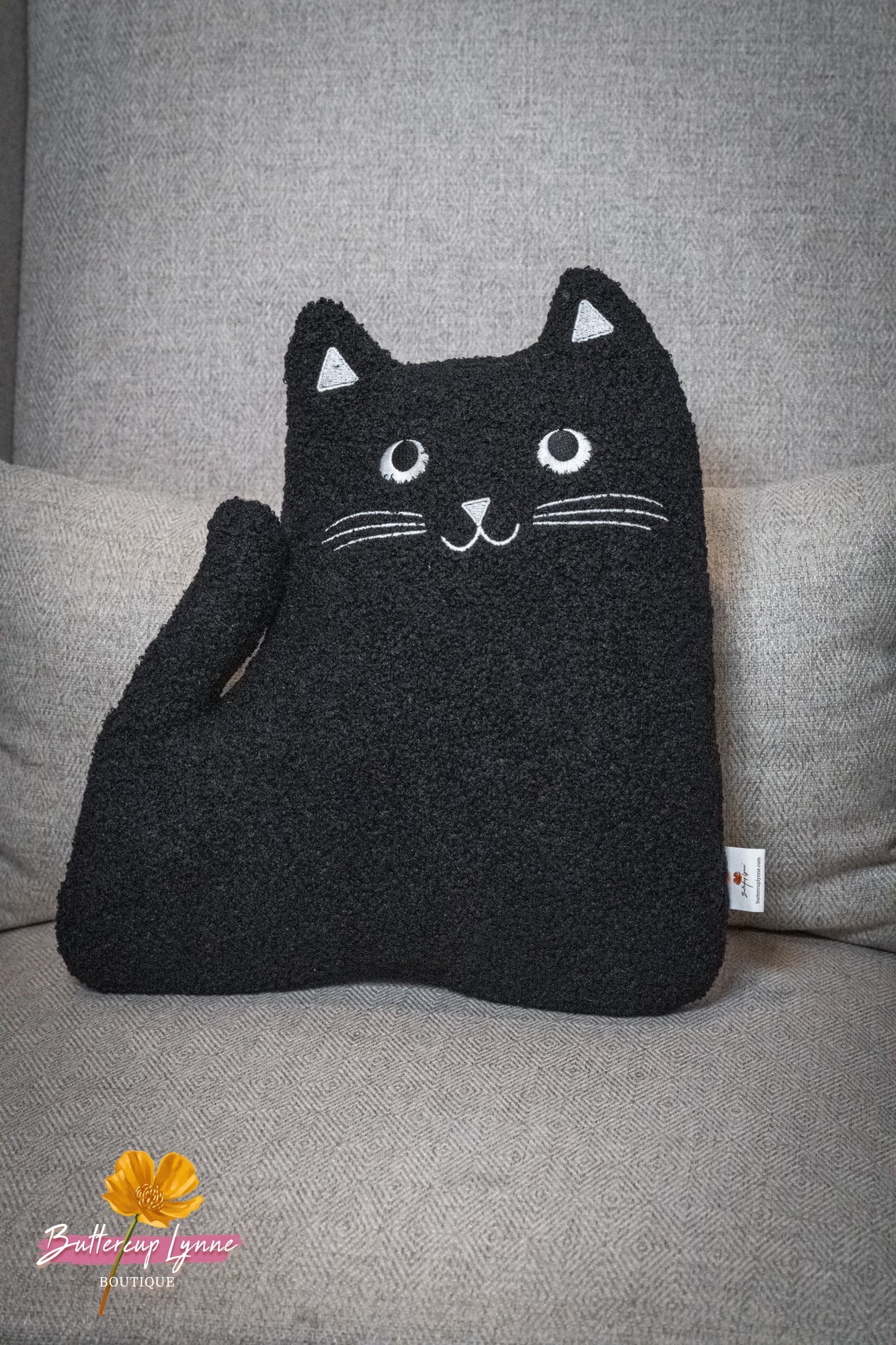 Midnight Mischief Cat Pillow