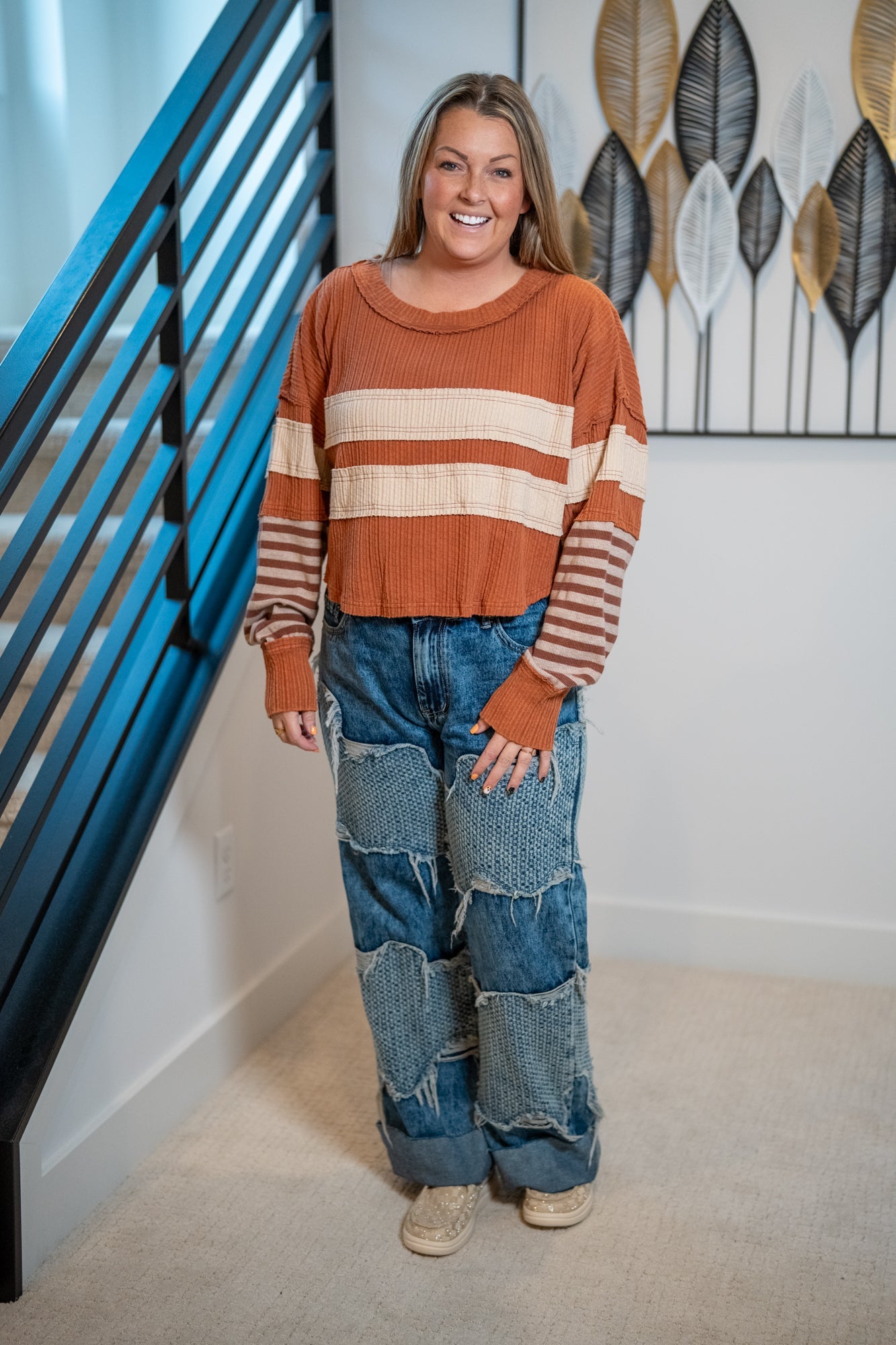 Oli & Hali Striped Long Sleeve Pullover