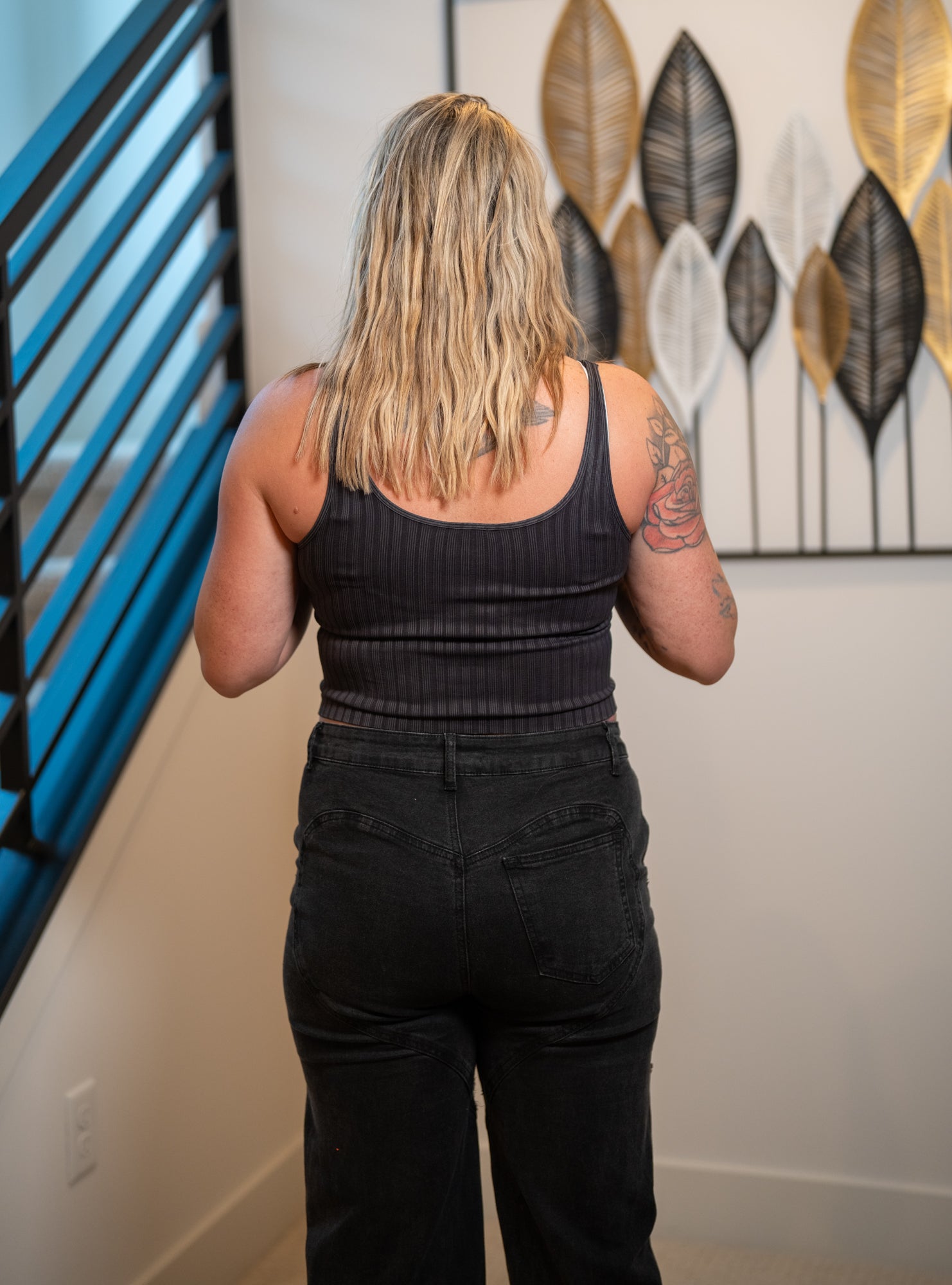 Vintage Wide Ribbed V Neck Top - Nikibiki USA