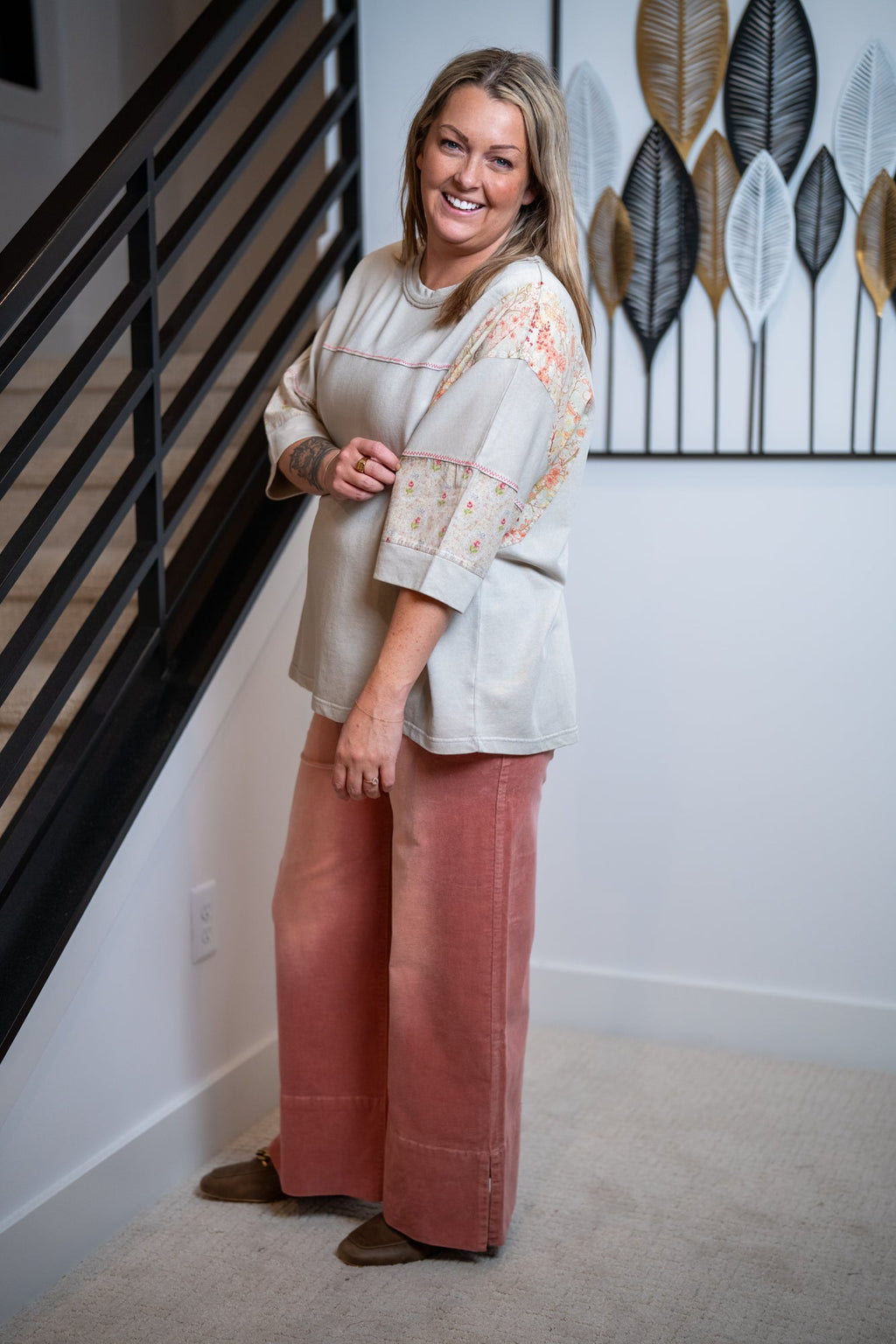 Easel Washed Cotton Oversized Top