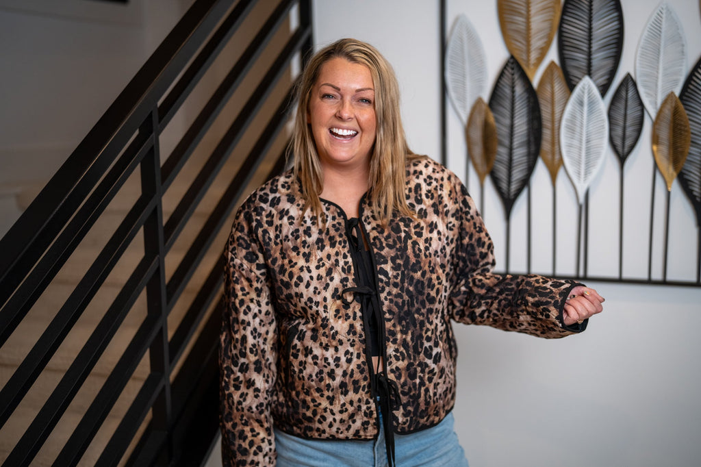 Easel Animal Print Quilted Jacket