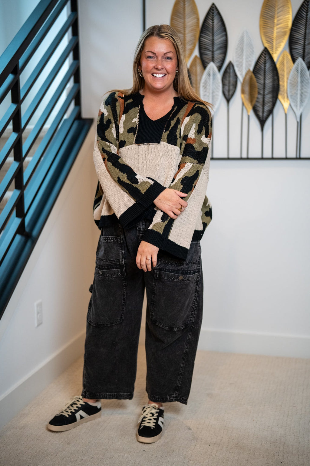 Mello Camouflage Knit Sweater