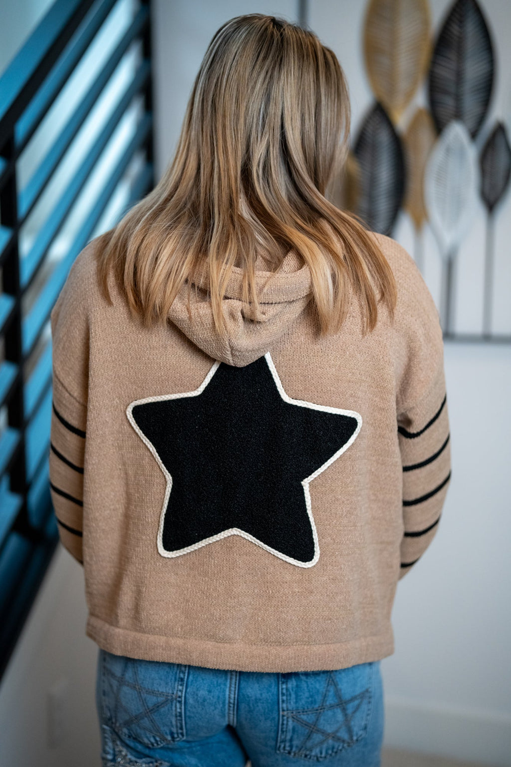 Mello Boucle Star Stripe Hooded Cardigan